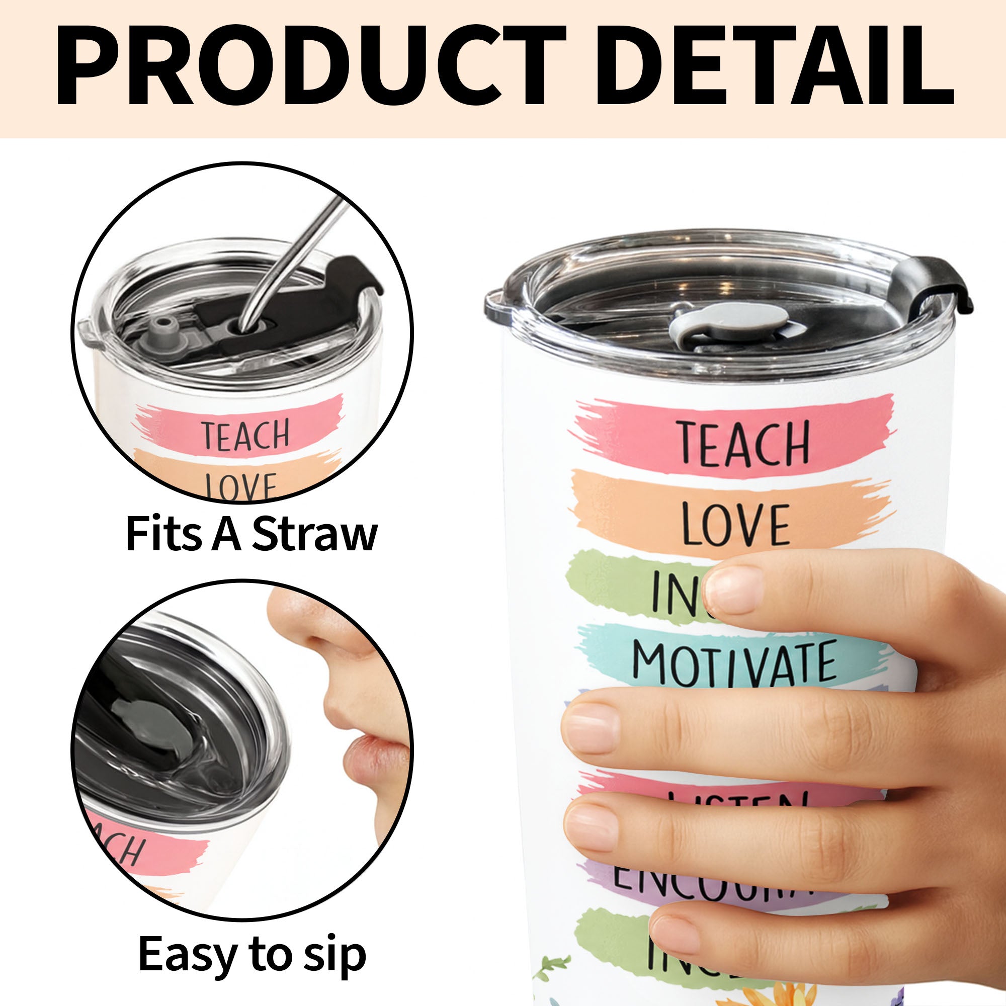 Personalized Teacher Gift 20oz Custom Stainless Steel Tumbler 20oz Tumbler GradoCreations
