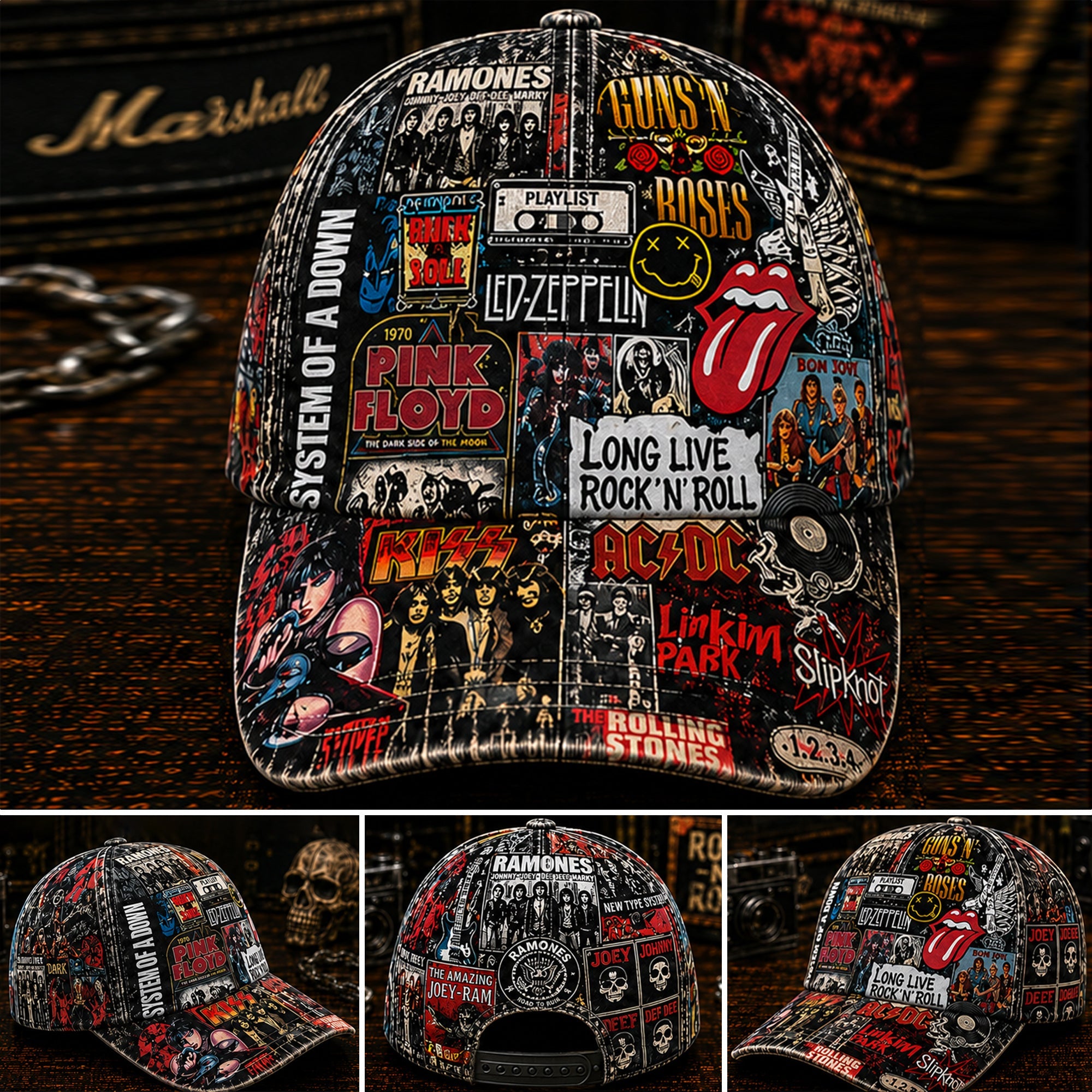 Personalized Classic Rock Cap Custom Style Gift for Music Lovers GradoCreations
