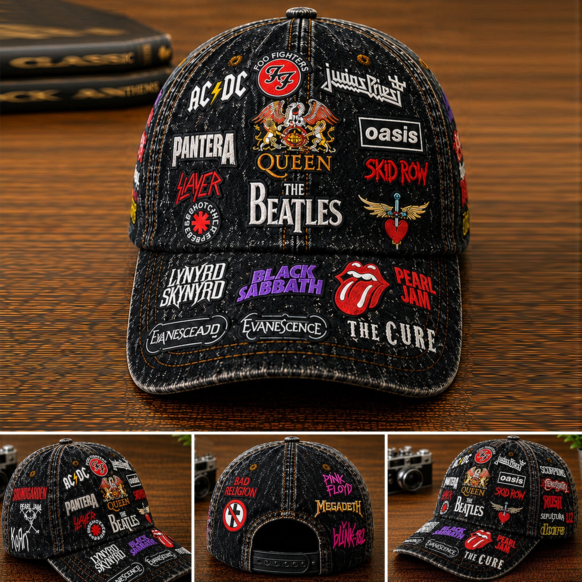 Personalized Classic Rock Legends Cap Custom Name Gift for Music Lovers GradoCreations