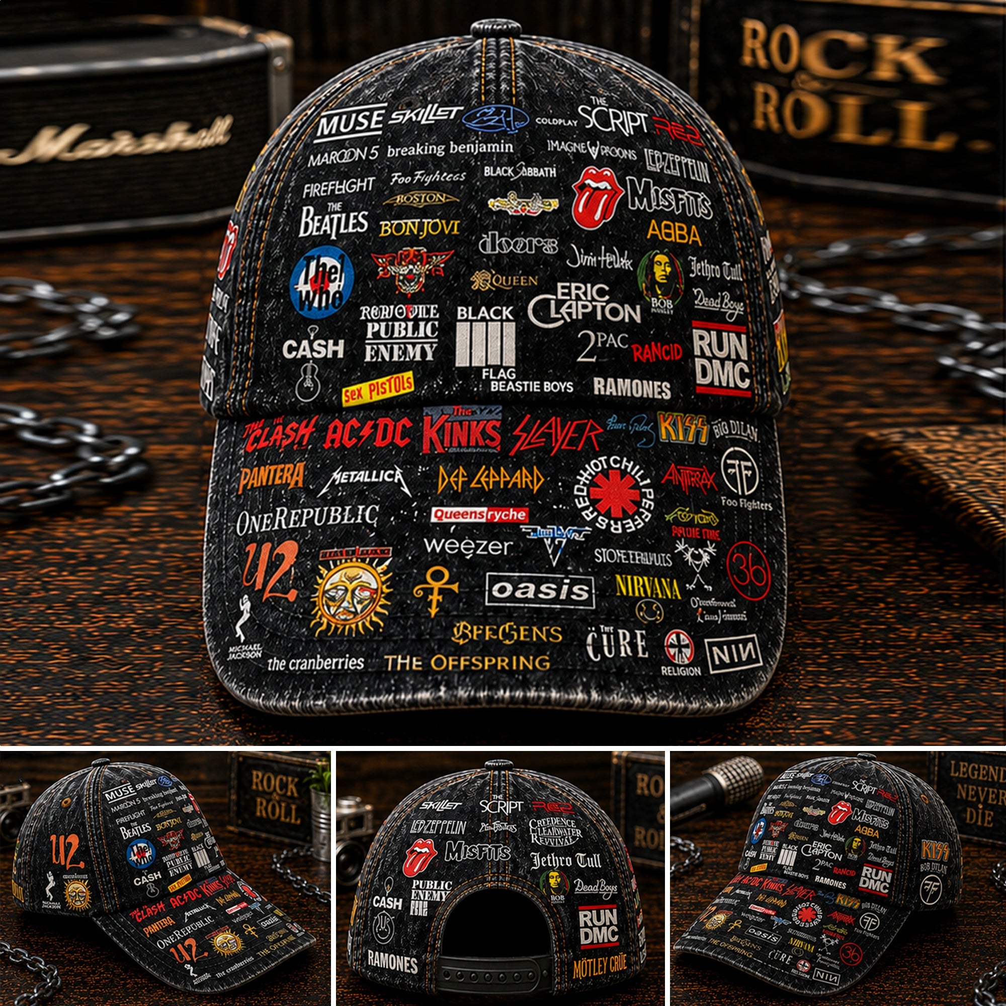 Classic Rock Legends Edition Cap Custom Name Personalization Classic Cap GradoCreations