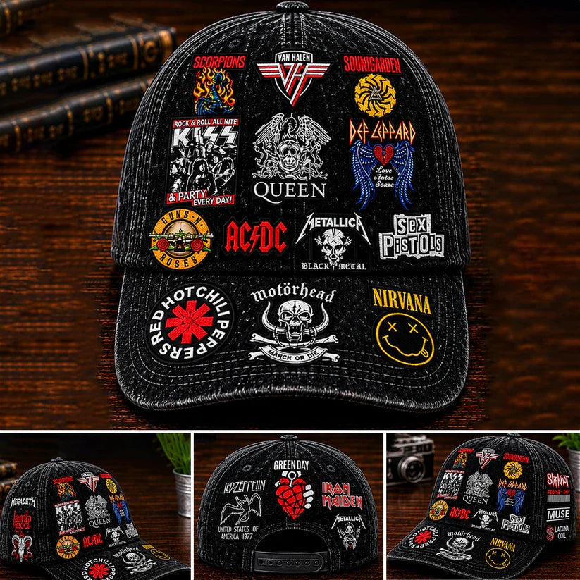 Personalized Classic Rock Cap Custom Name Gift for Music Lovers Classic Cap GradoCreations