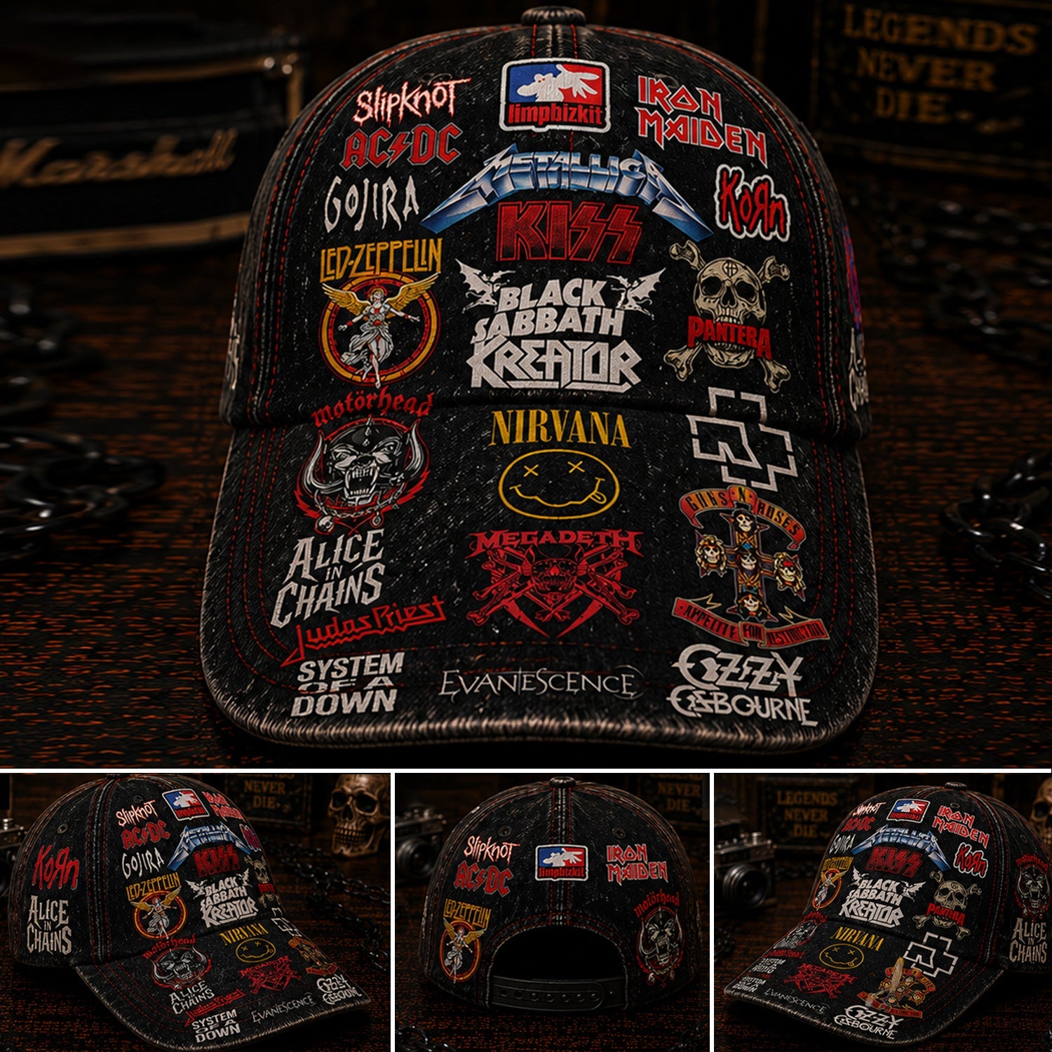 Custom Legends Edition Classic Cap for Rock Music Lovers GradoCreations