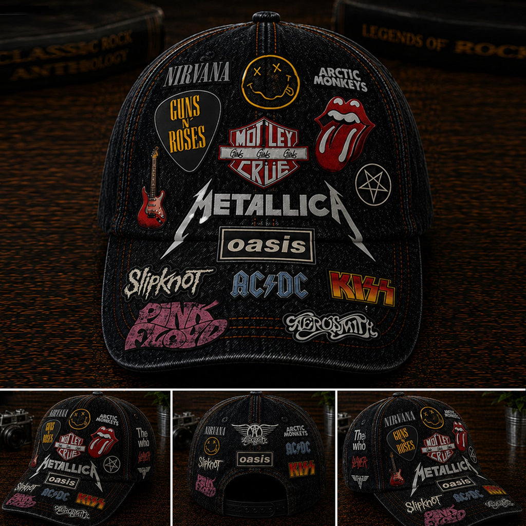 Personalized Classic Rock Cap with Music Legends Design - Gift for Music Lovers GradoCreations