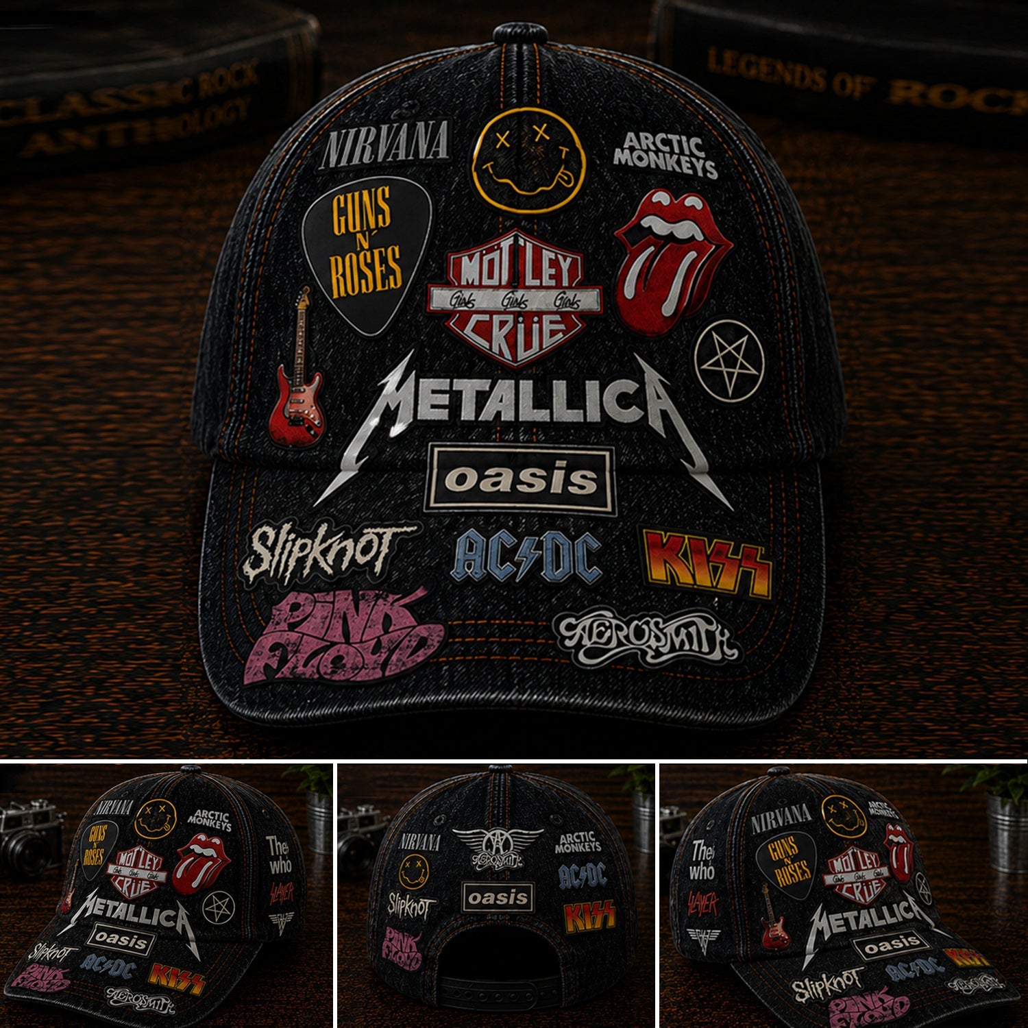Personalized Classic Rock Cap with Music Legends Design - Gift for Music Lovers GradoCreations