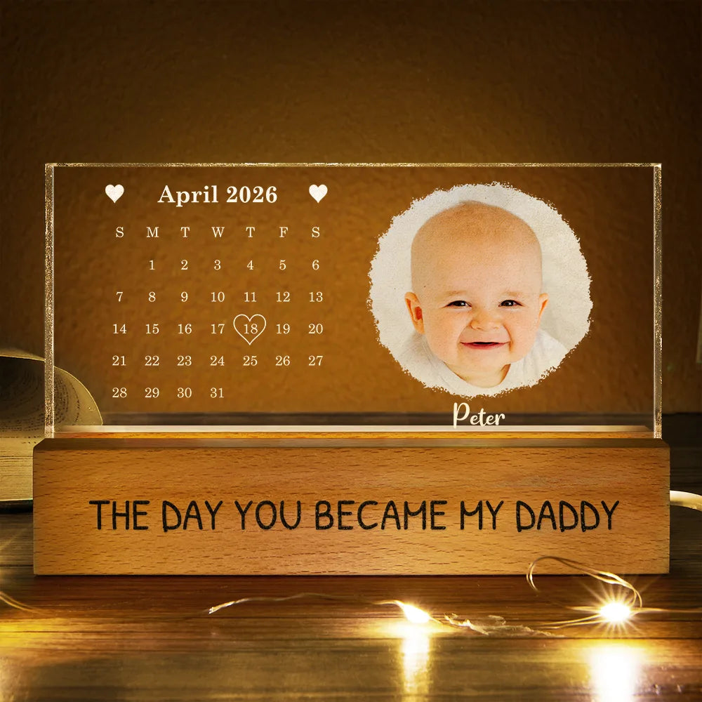Personalized 3D LED Light Calendar Gift for Dad - Custom Photo