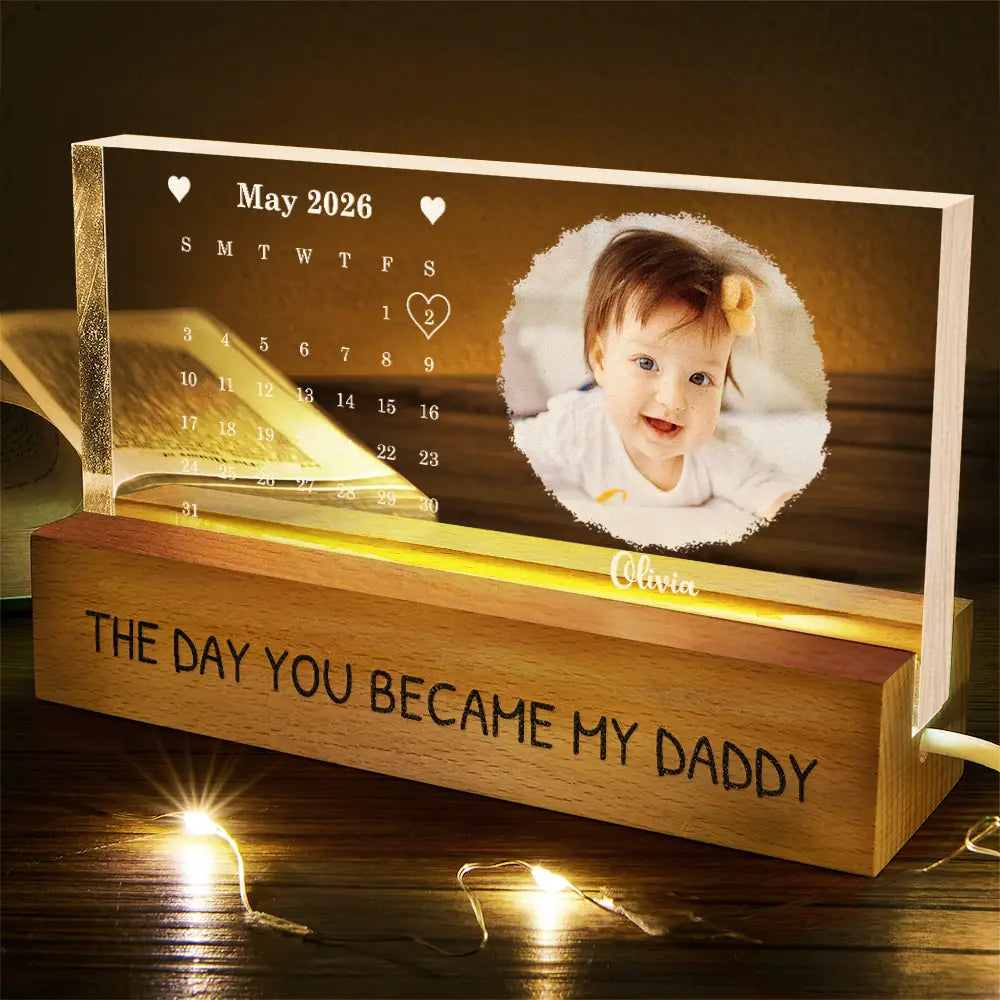 Personalized 3D LED Light Calendar Gift for Dad - Custom Photo