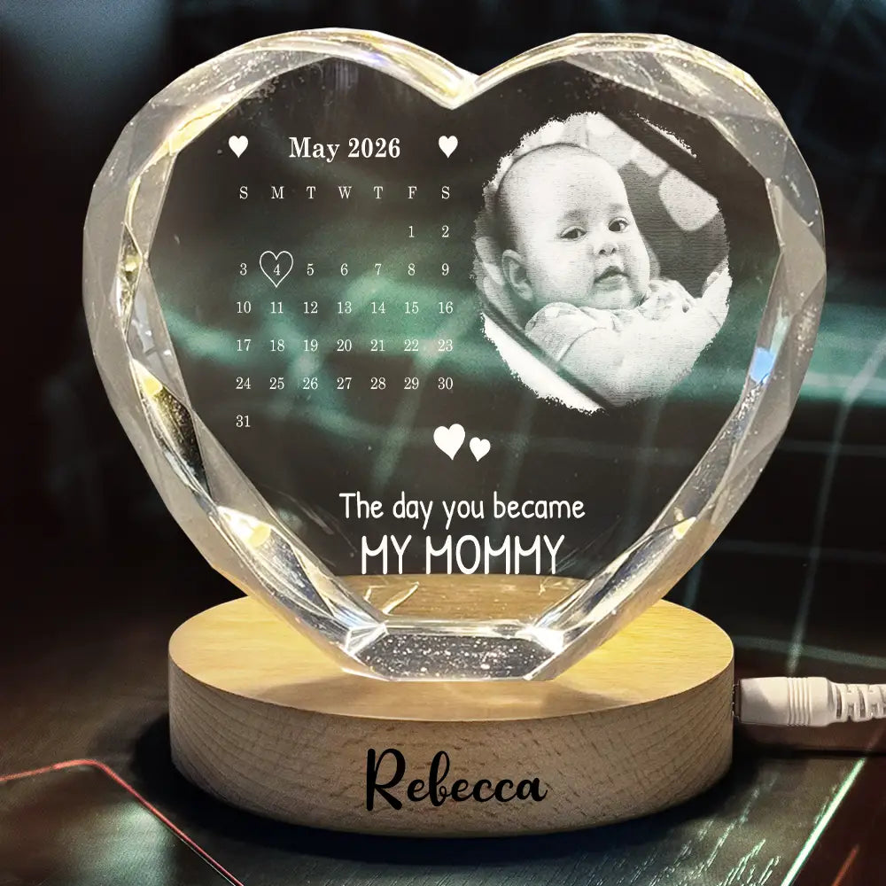 Personalized Crystal Heart Globe Lamp Custom Photo Gift for Dad