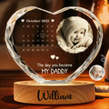 Personalized Crystal Heart Globe Lamp Custom Photo Gift for Dad