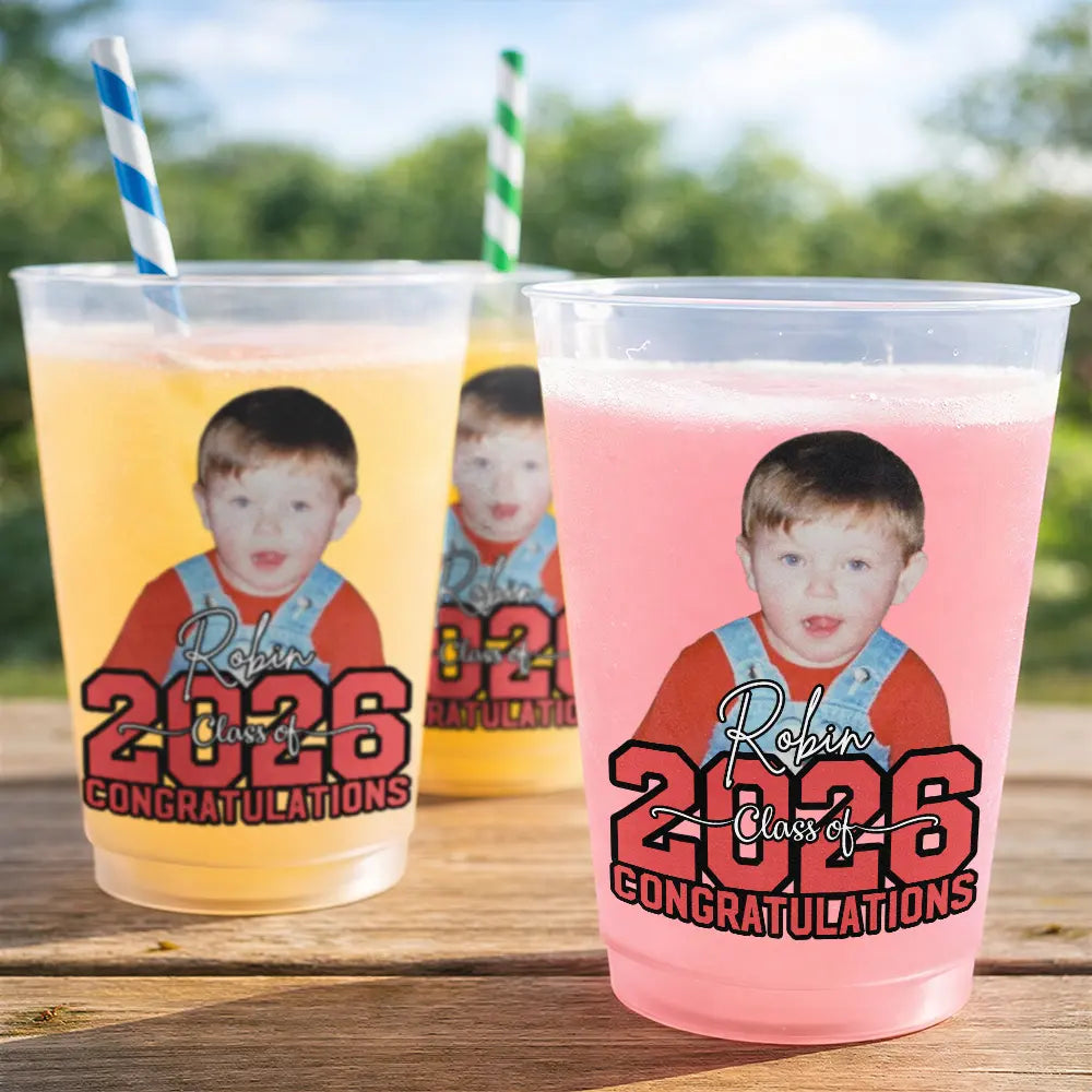 Personalized Graduation Frosted Cups with Photo Custom Congrats Gift for Graduates