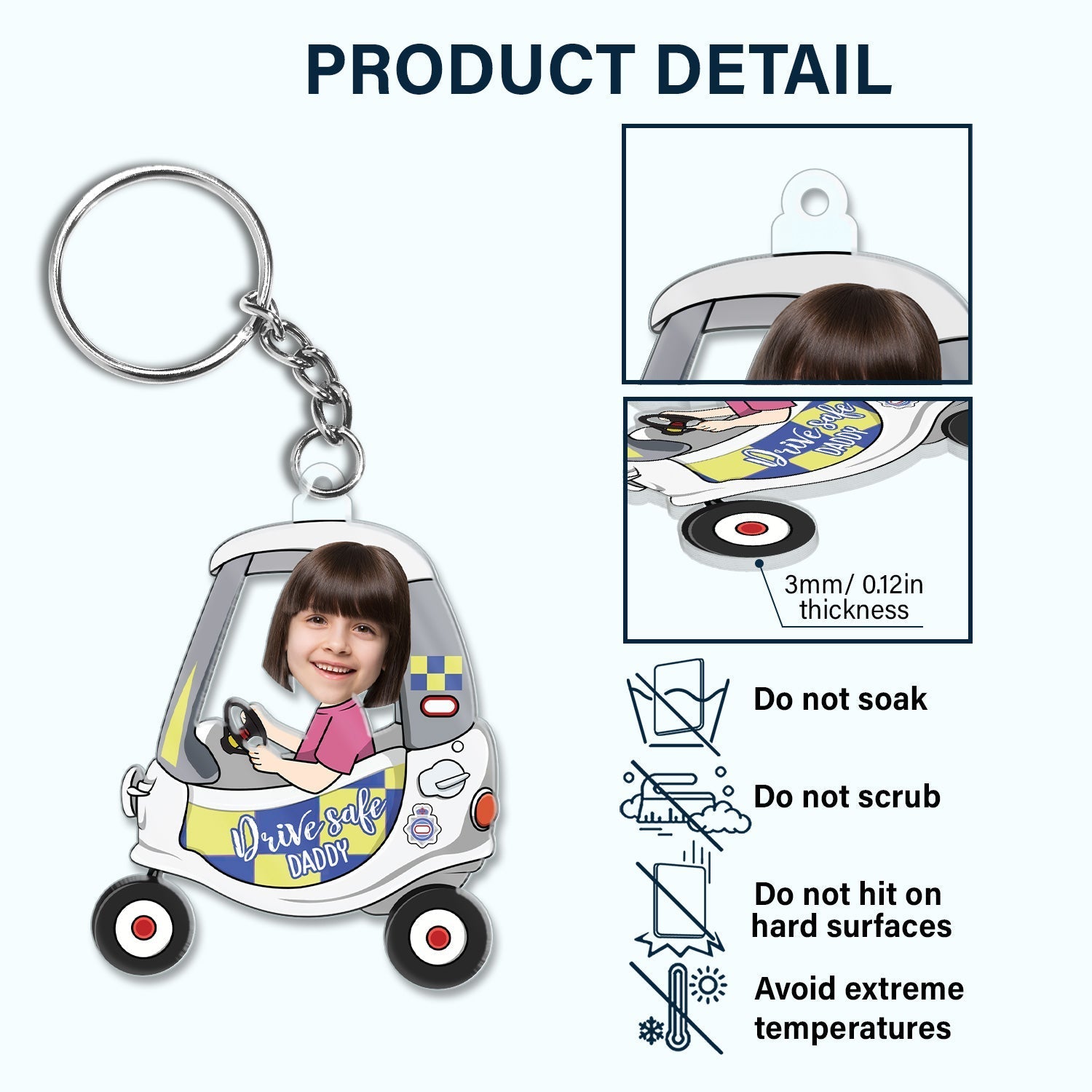 Personalized My Missing Piece Cartoon Keychain Gift for Couple, Anniversary