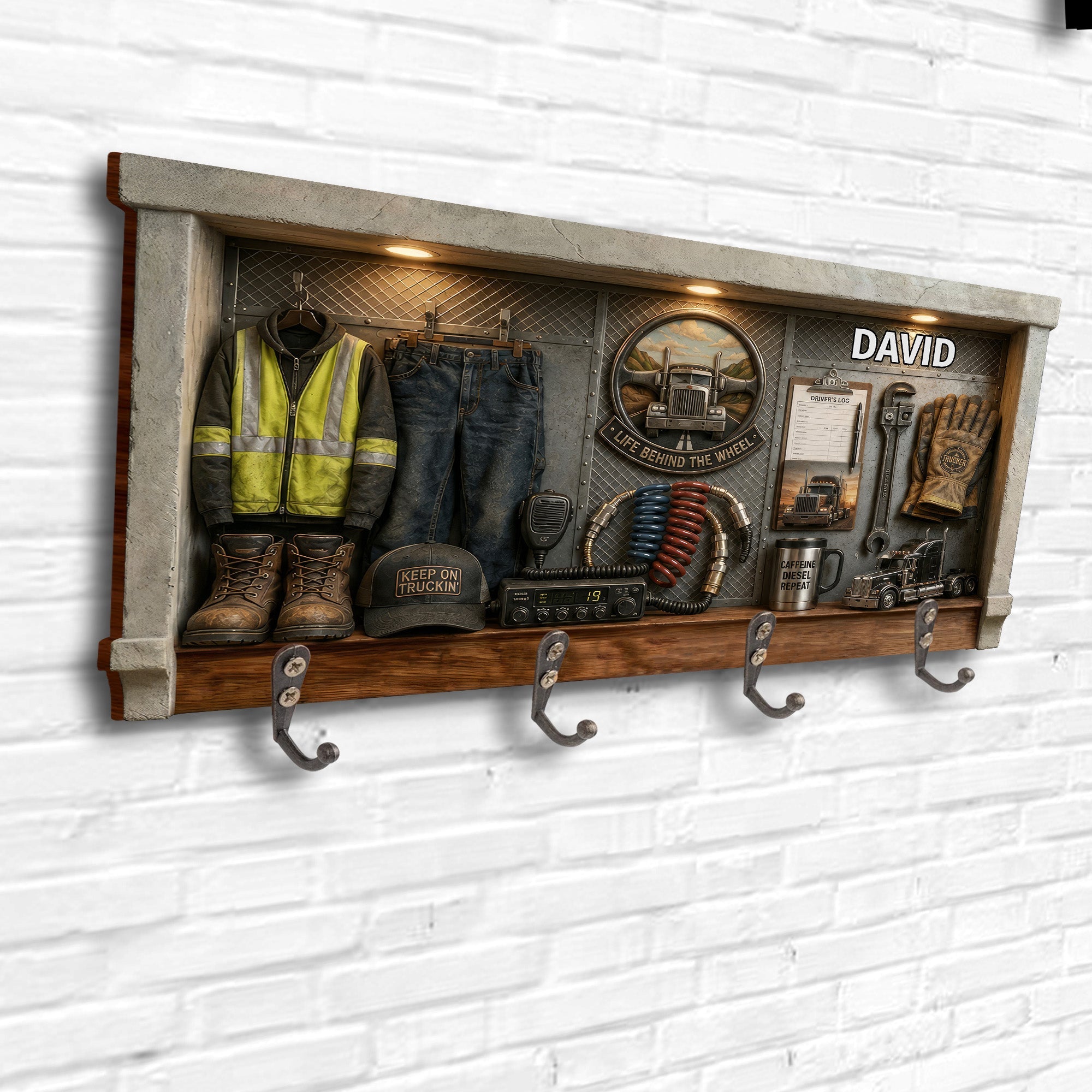 Personalized Key Holder Custom Name Gift for Truck Driver Key Holder GradoCreations