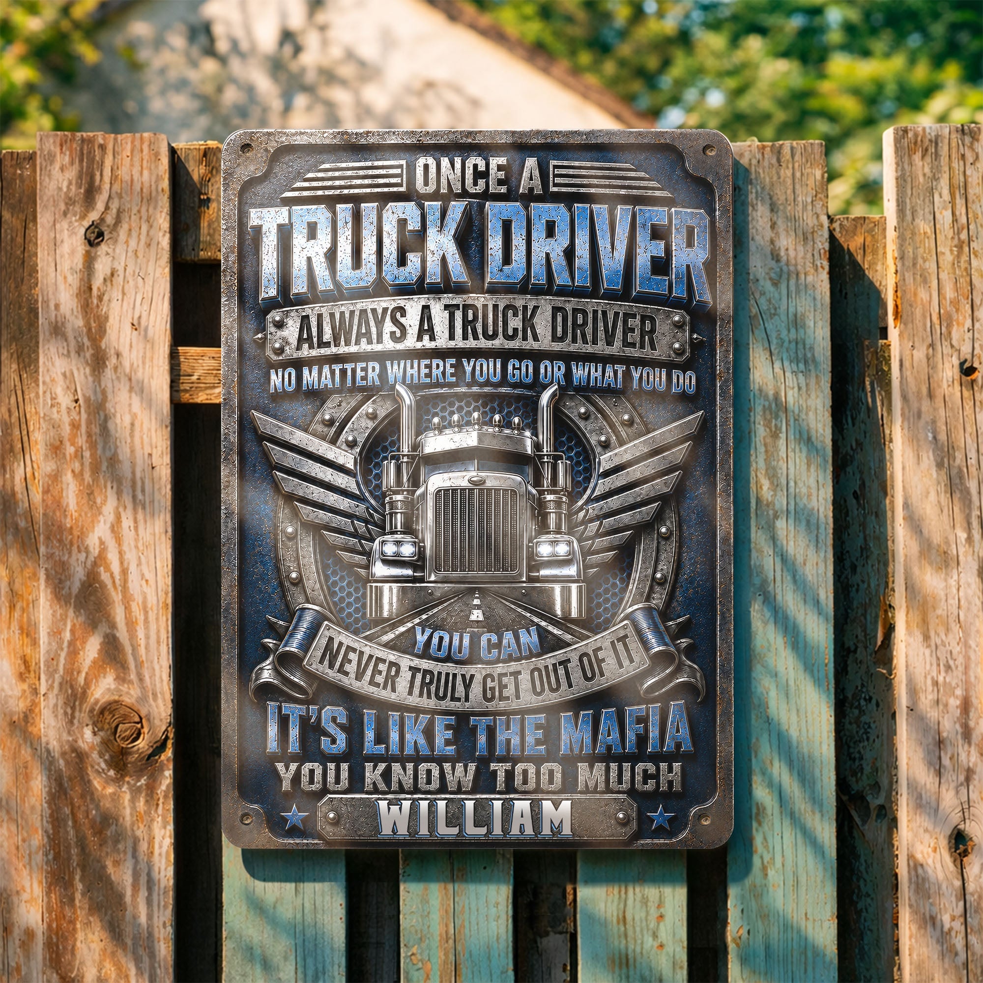 Personalized Metal Sign Custom Name Truck Driver Gift Metal Sign GradoCreations