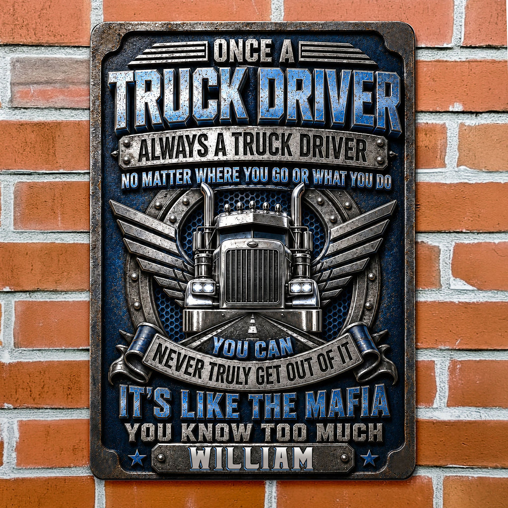 Personalized Metal Sign Custom Name Truck Driver Gift Metal Sign GradoCreations