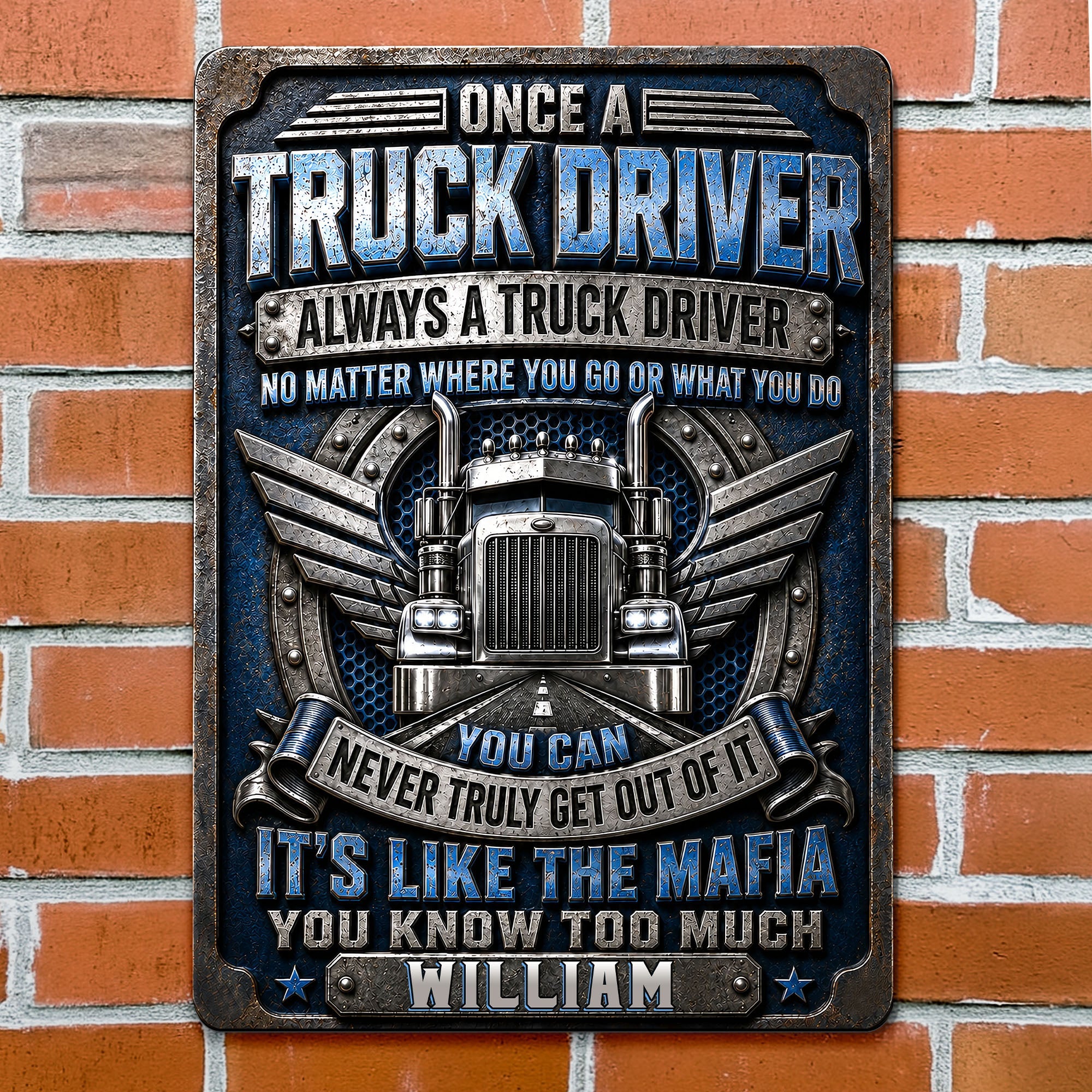 Personalized Metal Sign Custom Name Truck Driver Gift Metal Sign GradoCreations