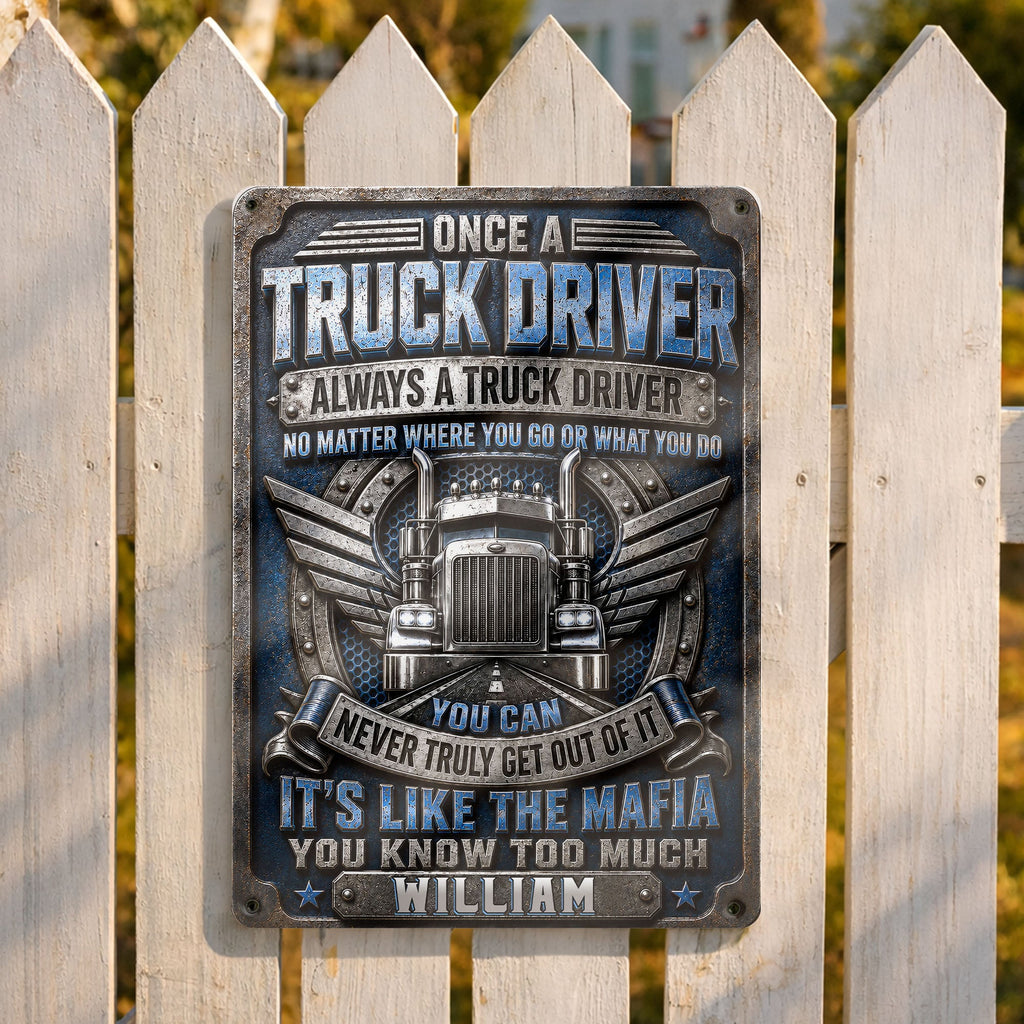 Personalized Metal Sign Custom Name Truck Driver Gift Metal Sign GradoCreations
