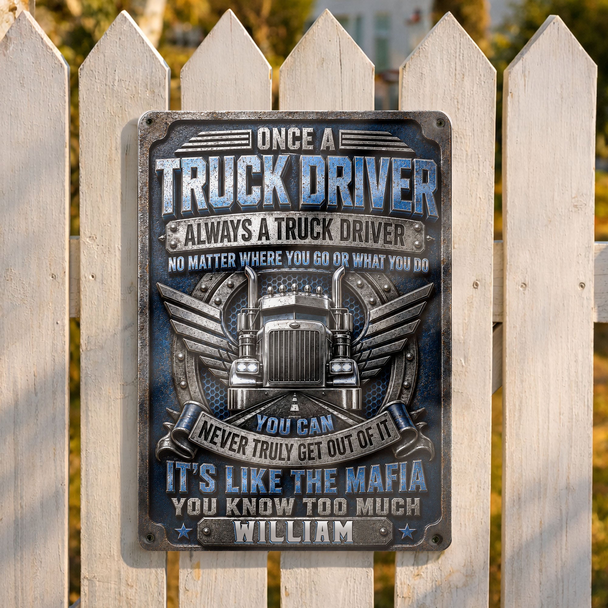 Personalized Metal Sign Custom Name Truck Driver Gift Metal Sign GradoCreations