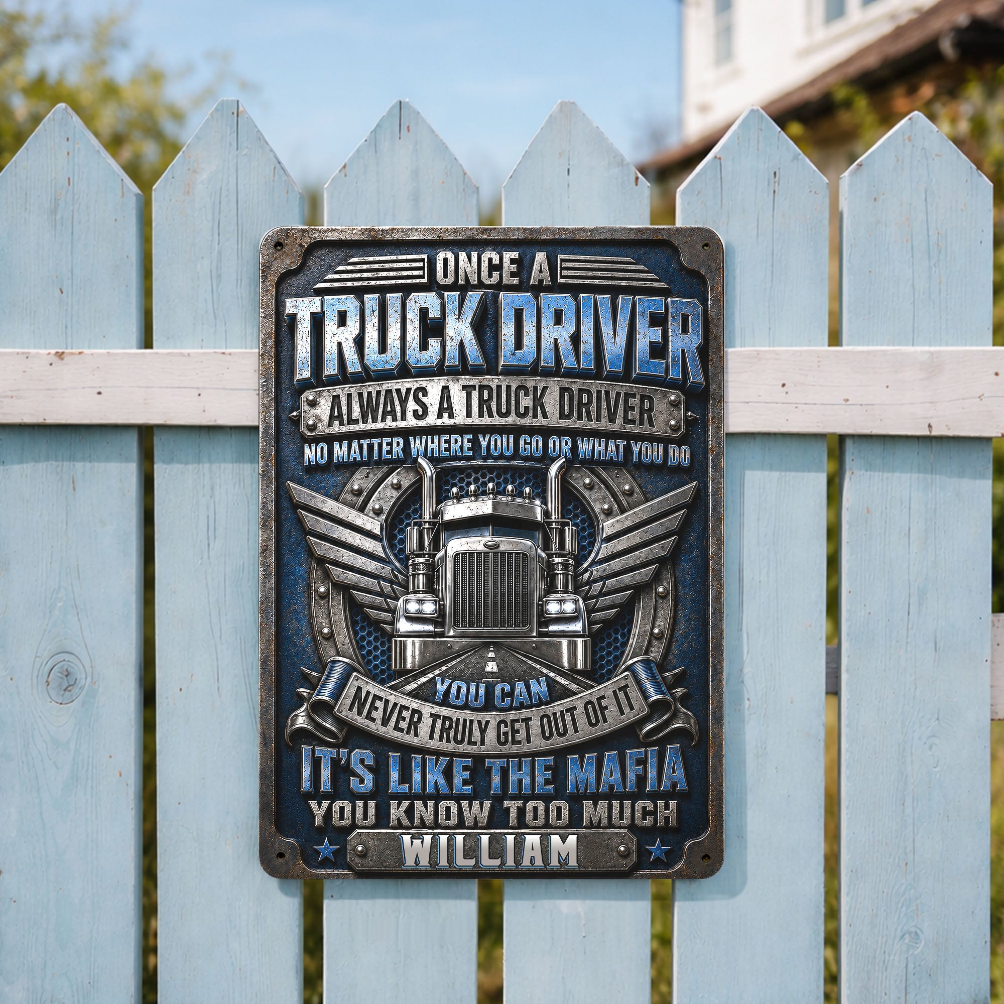 Personalized Metal Sign Custom Name Truck Driver Gift Metal Sign GradoCreations