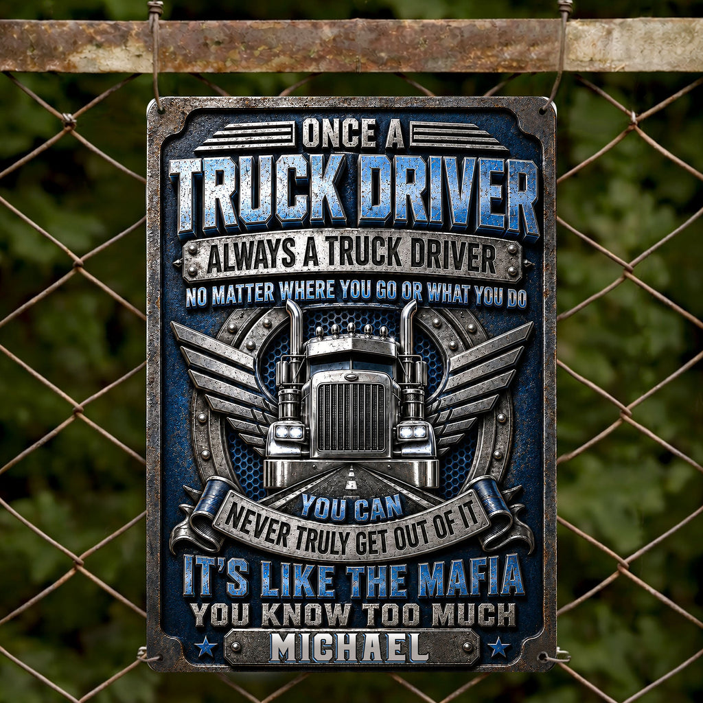 Personalized Metal Sign Custom Name Truck Driver Gift Metal Sign GradoCreations