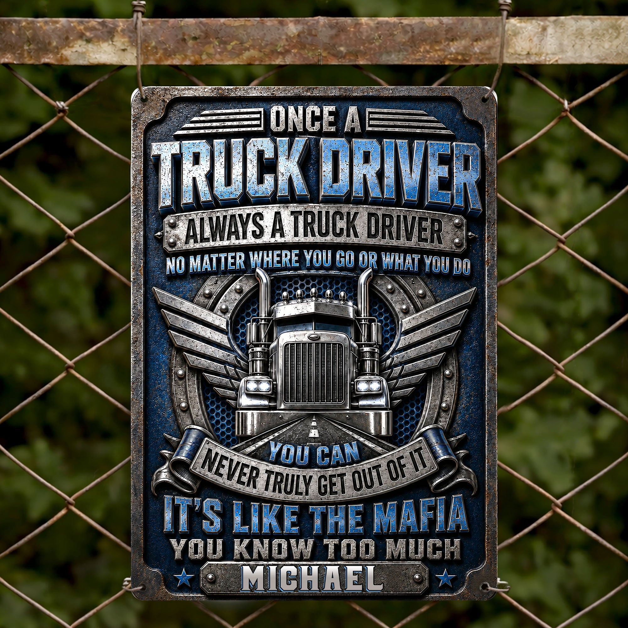 Personalized Metal Sign Custom Name Truck Driver Gift Metal Sign GradoCreations