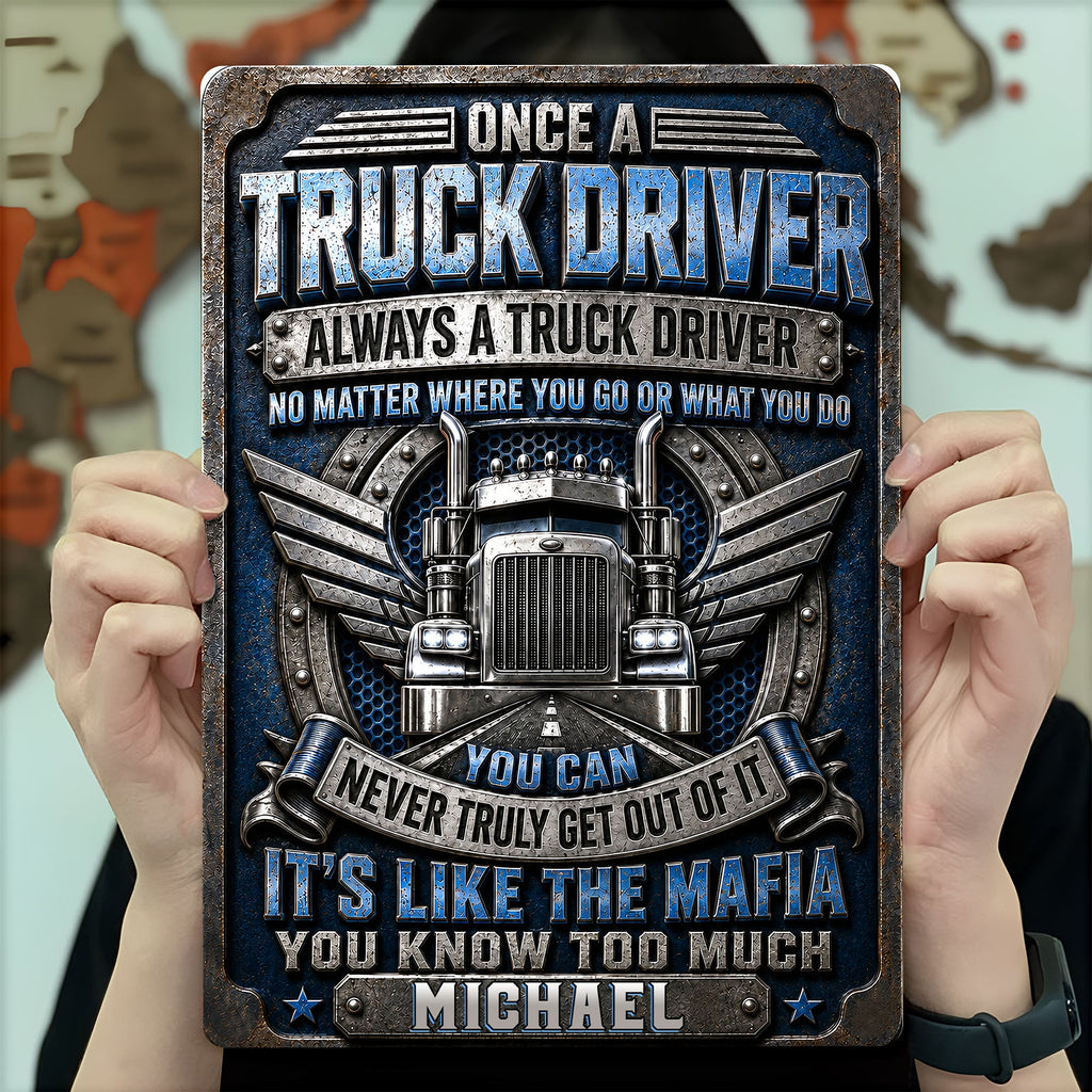 Personalized Metal Sign Custom Name Truck Driver Gift Metal Sign GradoCreations