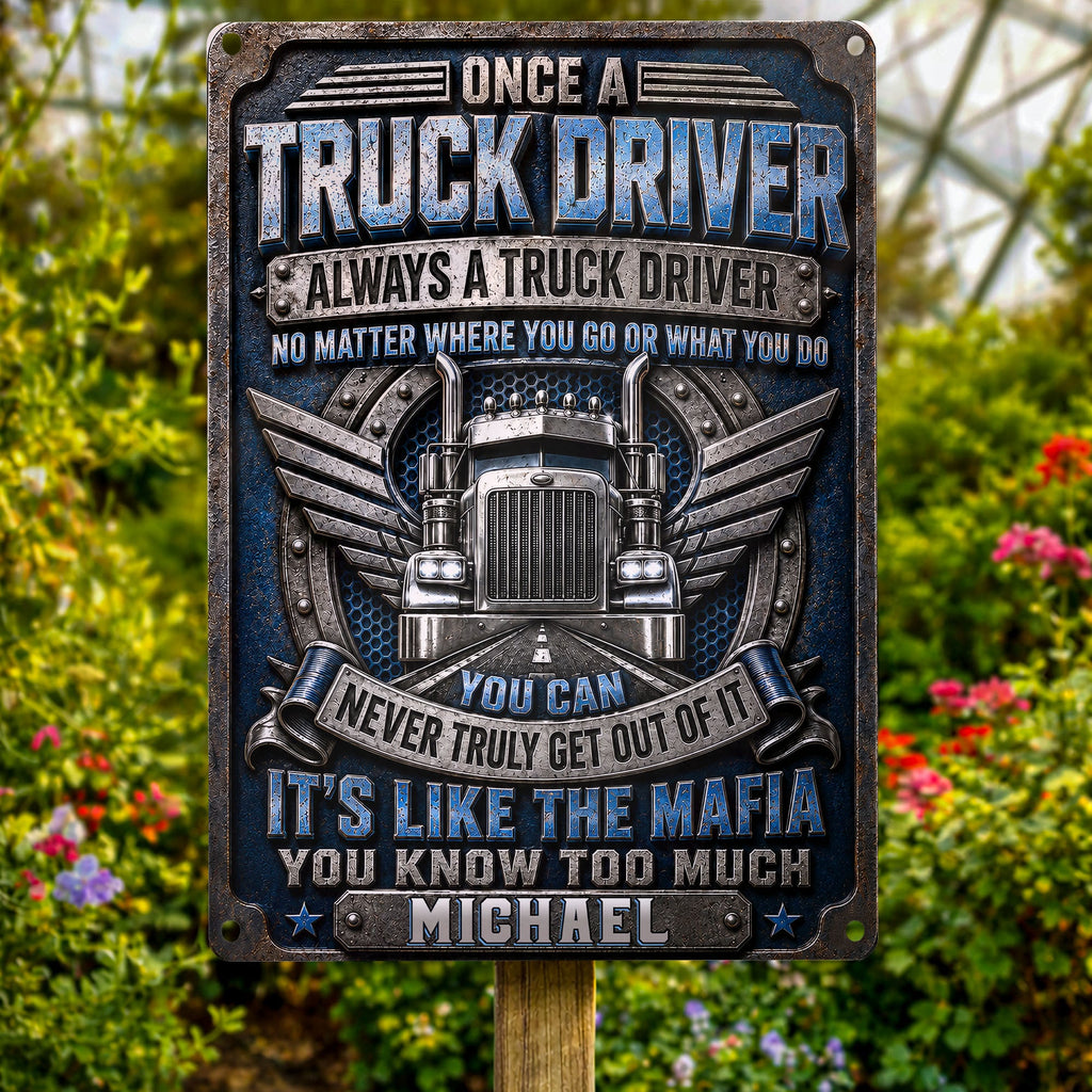 Personalized Metal Sign Custom Name Truck Driver Gift Metal Sign GradoCreations