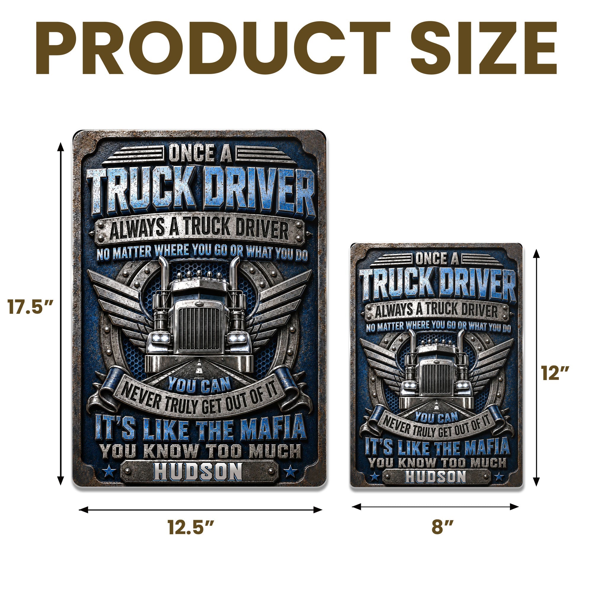 Personalized Metal Sign Custom Name Truck Driver Gift Metal Sign GradoCreations