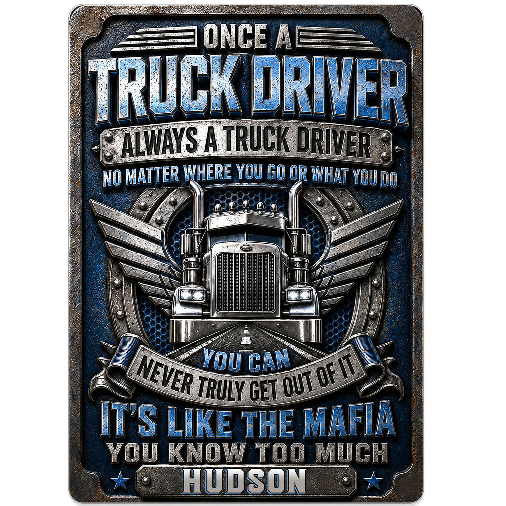 Personalized Metal Sign Custom Name Truck Driver Gift Metal Sign GradoCreations