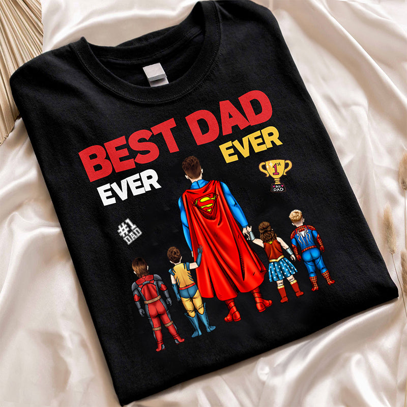 Personalized Best Dad Ever Superhero Shirt Gift for Dad Cotton Apparel GradoCreations