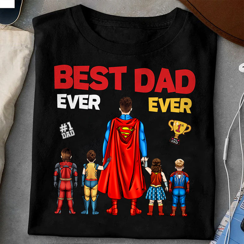 Personalized Best Dad Ever Superhero Shirt Gift for Dad Cotton Apparel GradoCreations