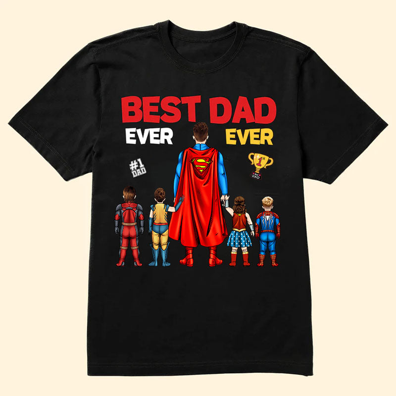 Personalized Best Dad Ever Superhero Shirt Gift for Dad Cotton Apparel GradoCreations