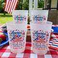 Personalized Frosted Celebration Cups Custom Name for Patriotic Family