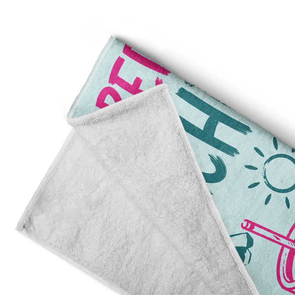 Personalized Beach Towel for Teachers - Tired Teacher Summer Club Gift