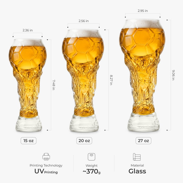 Personalized Football Dads Club Trophy Beer Glass Gift for Dad