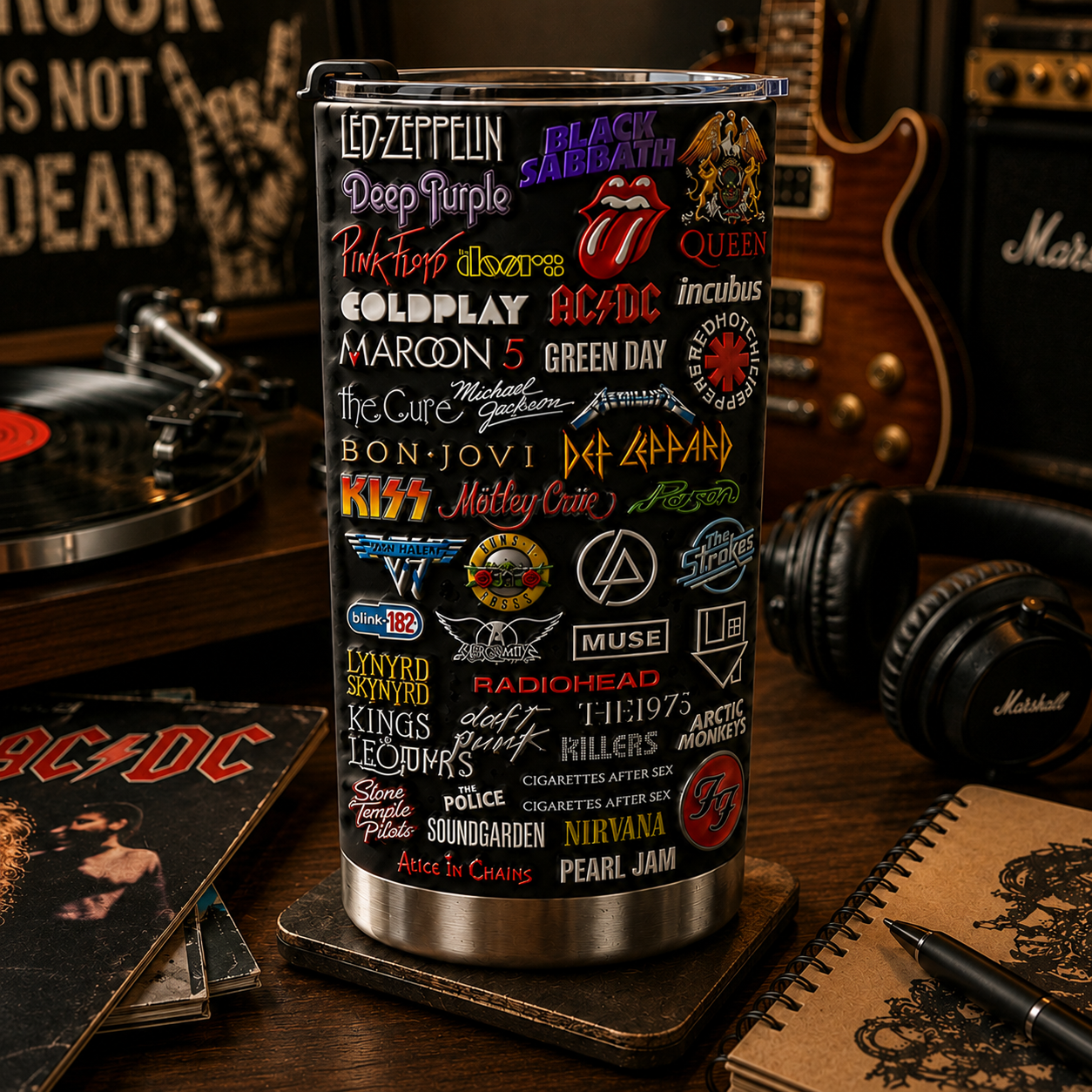 Custom Classic Rock Legends Tumbler Gift for Music Lovers GradoCreations