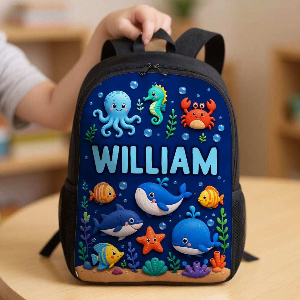 Personalized Animal Backpack Set for Kids - Custom Name School Gear