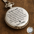 Personalized Silver Pocket Watch Custom Gift for Uncle Pocket Watch GradoCreations