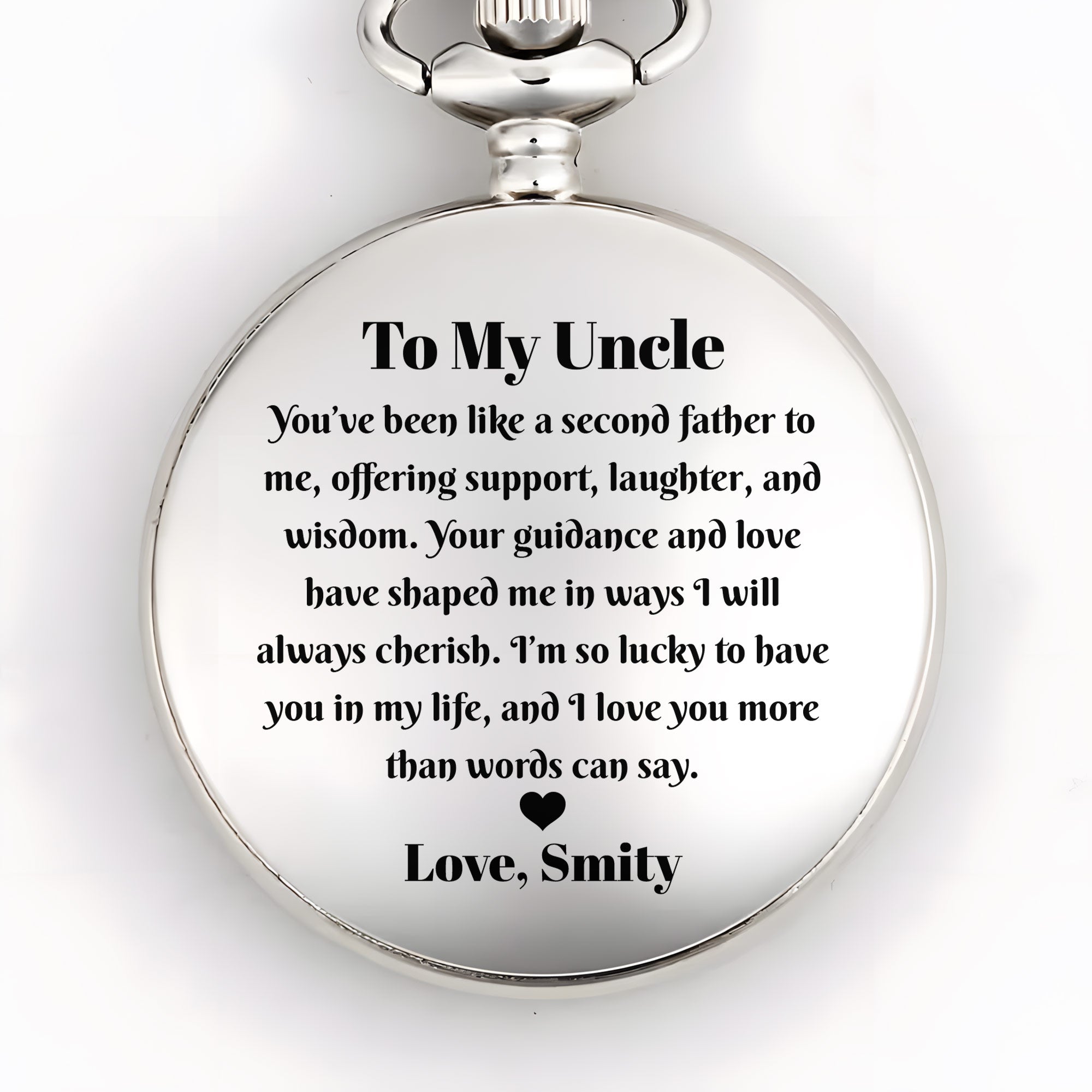 Personalized Silver Pocket Watch Custom Gift for Uncle Pocket Watch GradoCreations