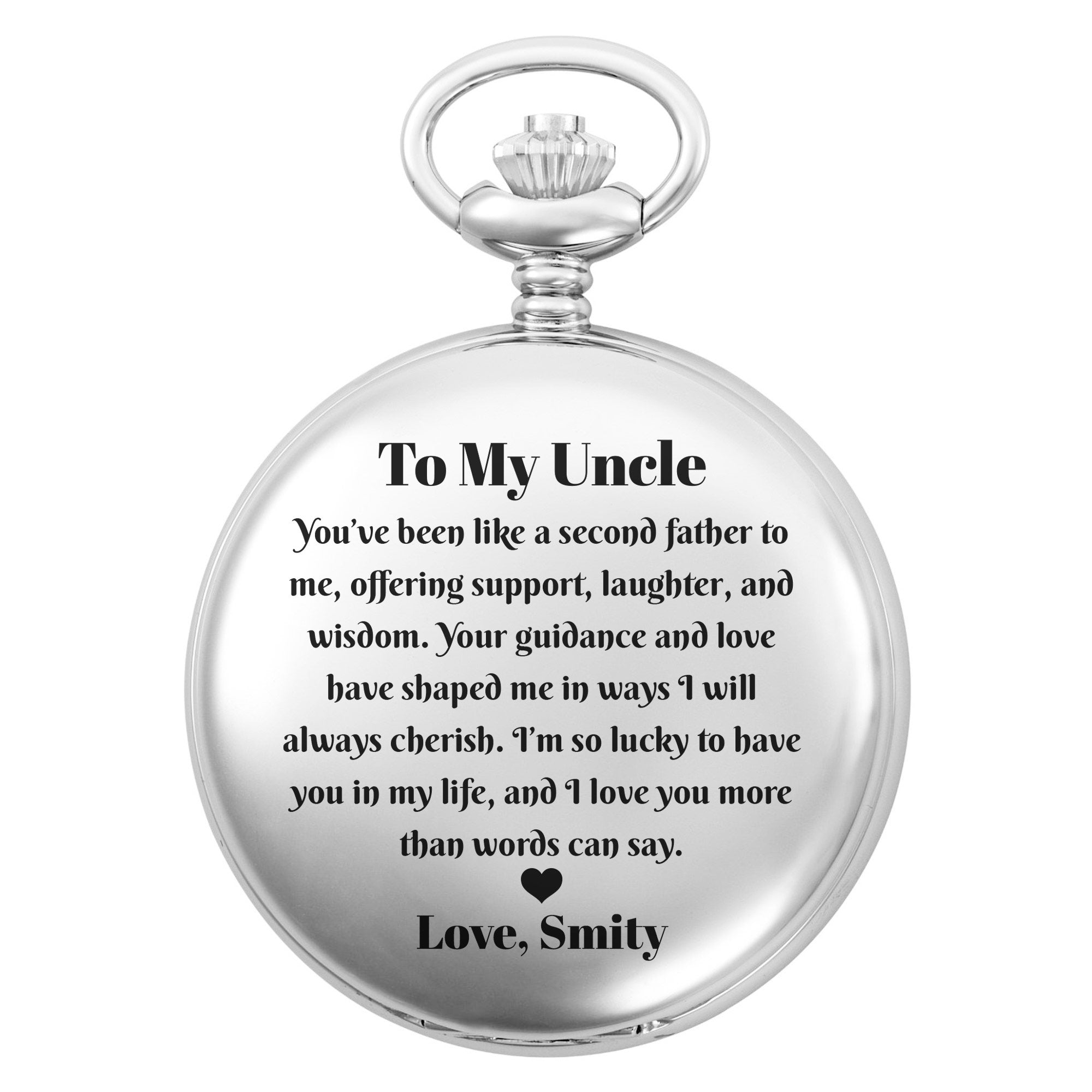 Personalized Silver Pocket Watch Custom Gift for Uncle Pocket Watch GradoCreations