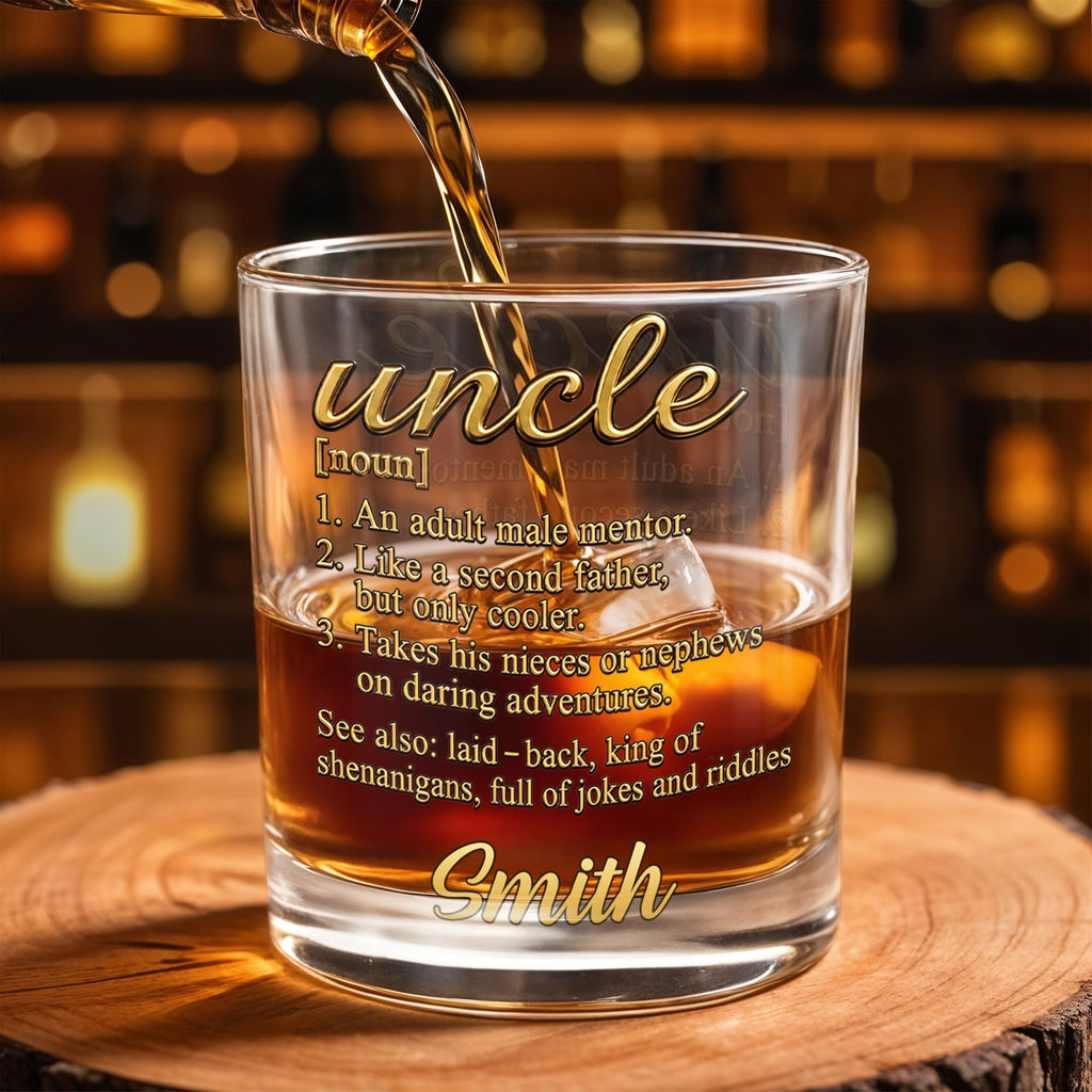 Personalized Custom Whiskey Glass Unique Gift for Uncle Whiskey Glass GradoCreations