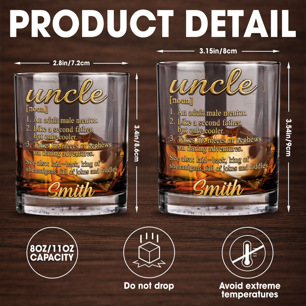 Personalized Custom Whiskey Glass Unique Gift for Uncle Whiskey Glass GradoCreations