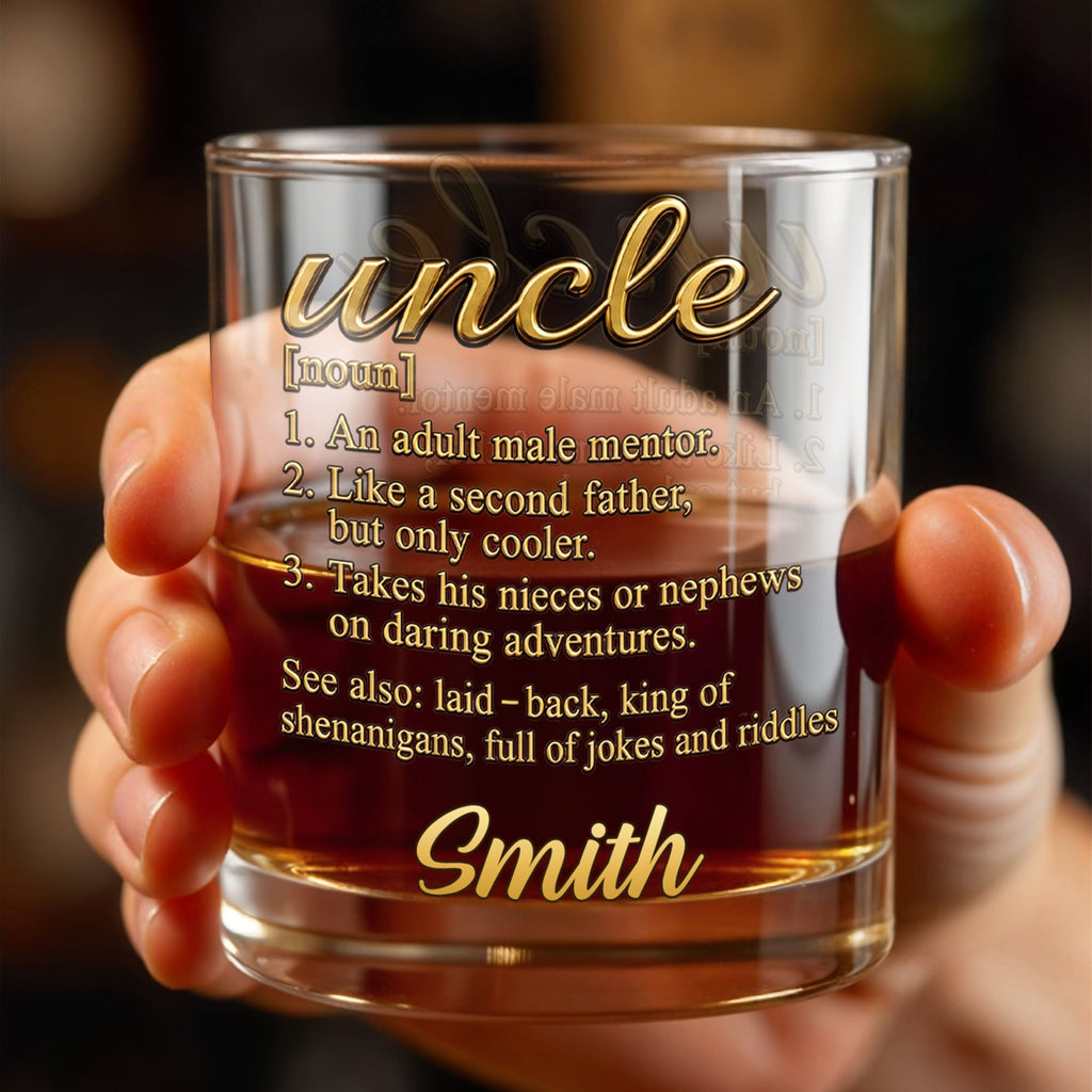 Personalized Custom Whiskey Glass Unique Gift for Uncle Whiskey Glass GradoCreations