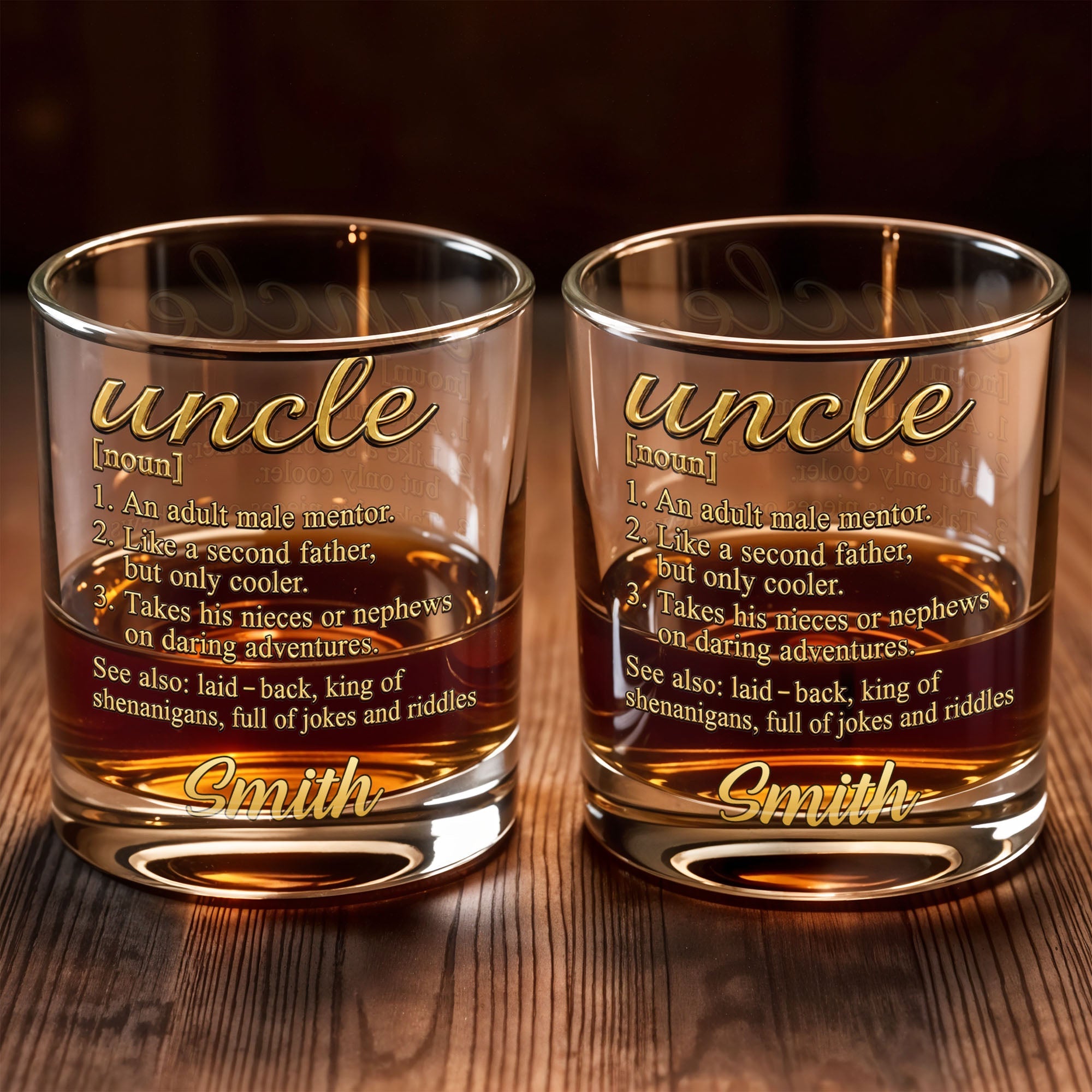 Personalized Custom Whiskey Glass Unique Gift for Uncle Whiskey Glass GradoCreations
