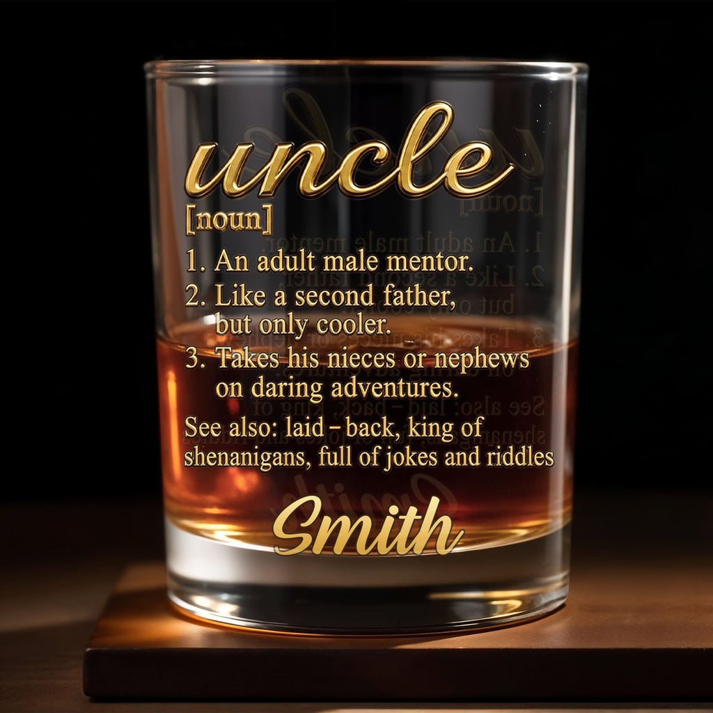 Personalized Custom Whiskey Glass Unique Gift for Uncle Whiskey Glass GradoCreations