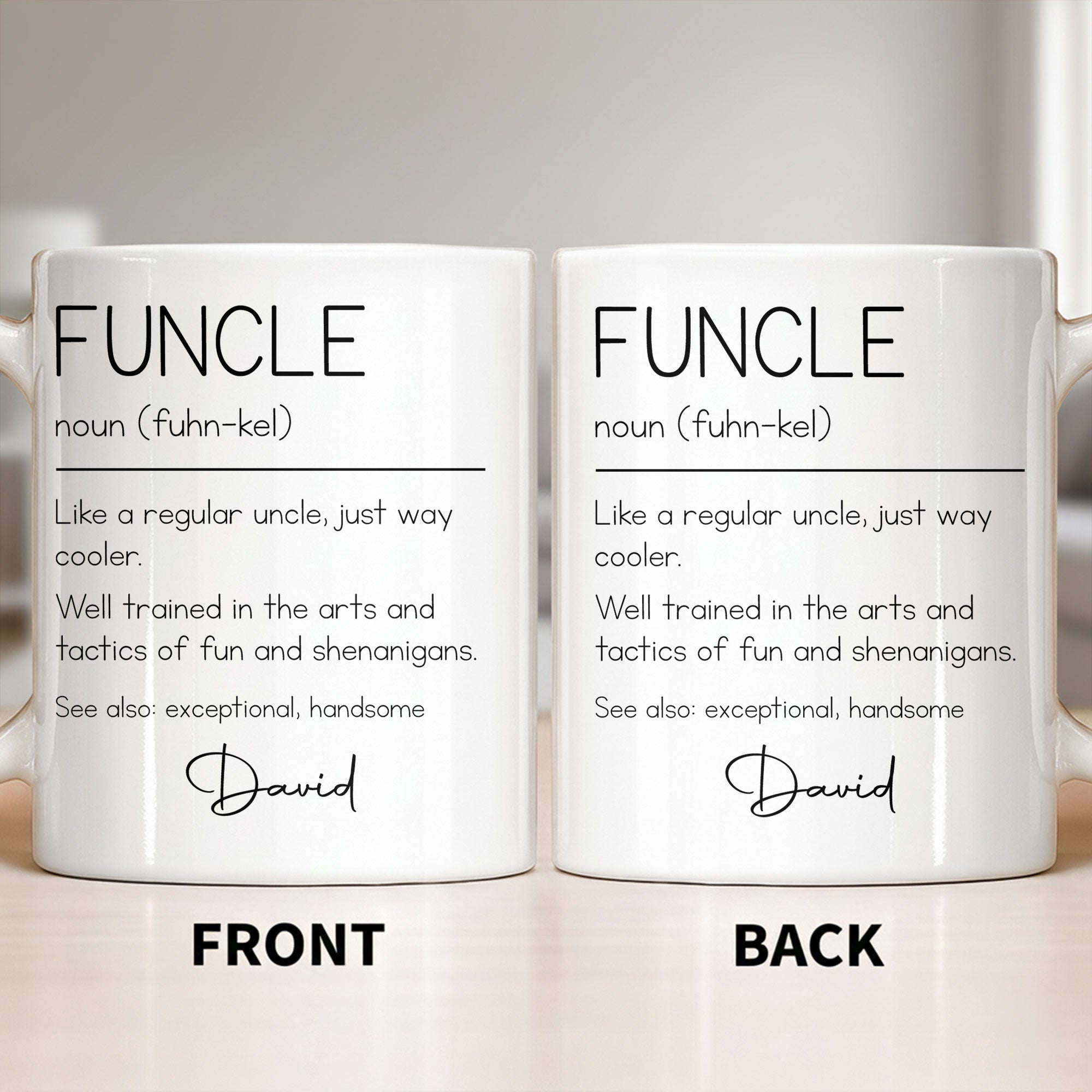 Personalized Coffee Mug Custom Definition Gift for Uncle Edge-to-edge Mug GradoCreations