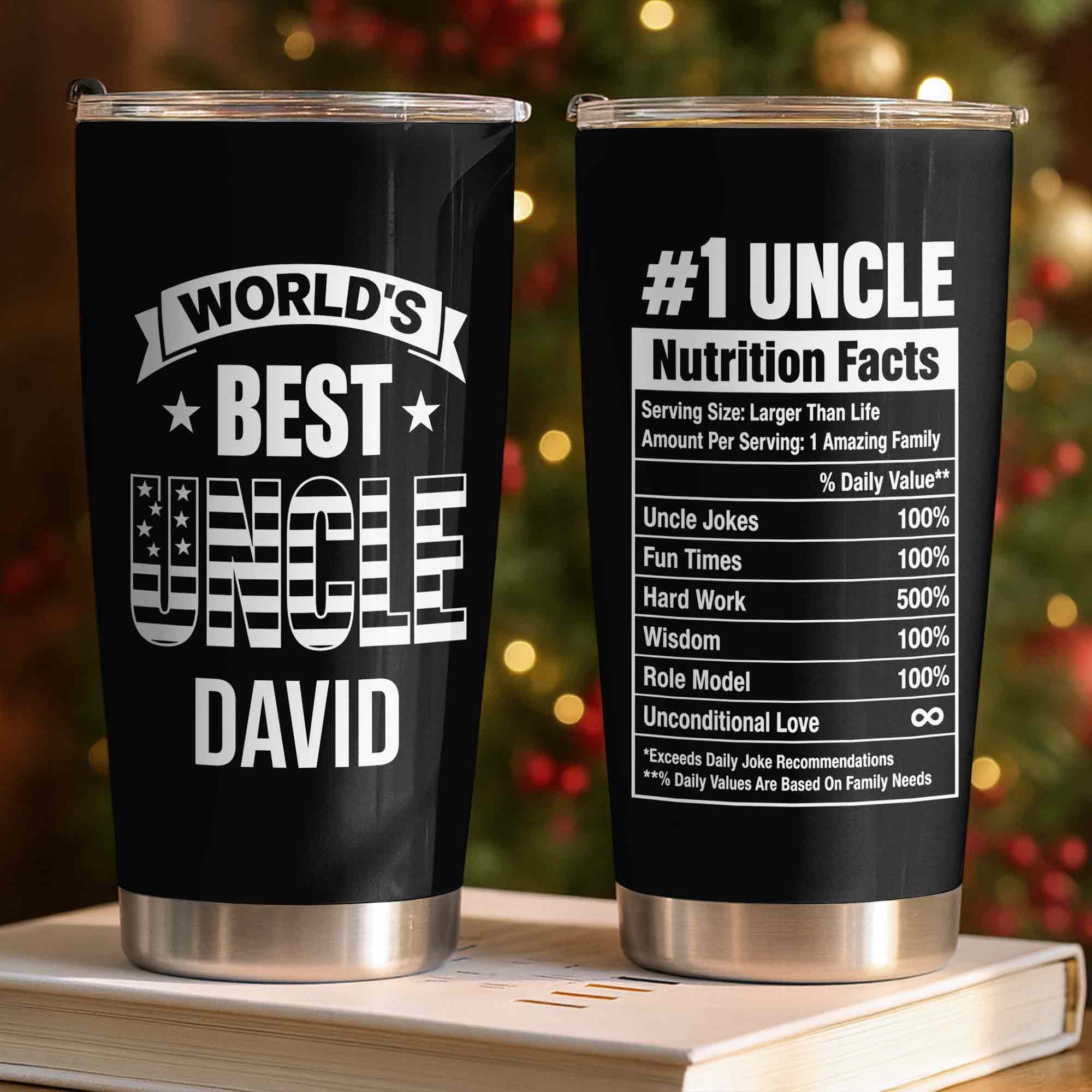 Personalized Stainless Steel Tumbler World's Best Uncle Gift Tumbler GradoCreations