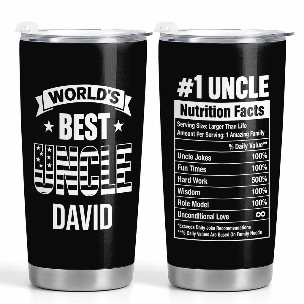 Personalized Stainless Steel Tumbler World's Best Uncle Gift Tumbler GradoCreations