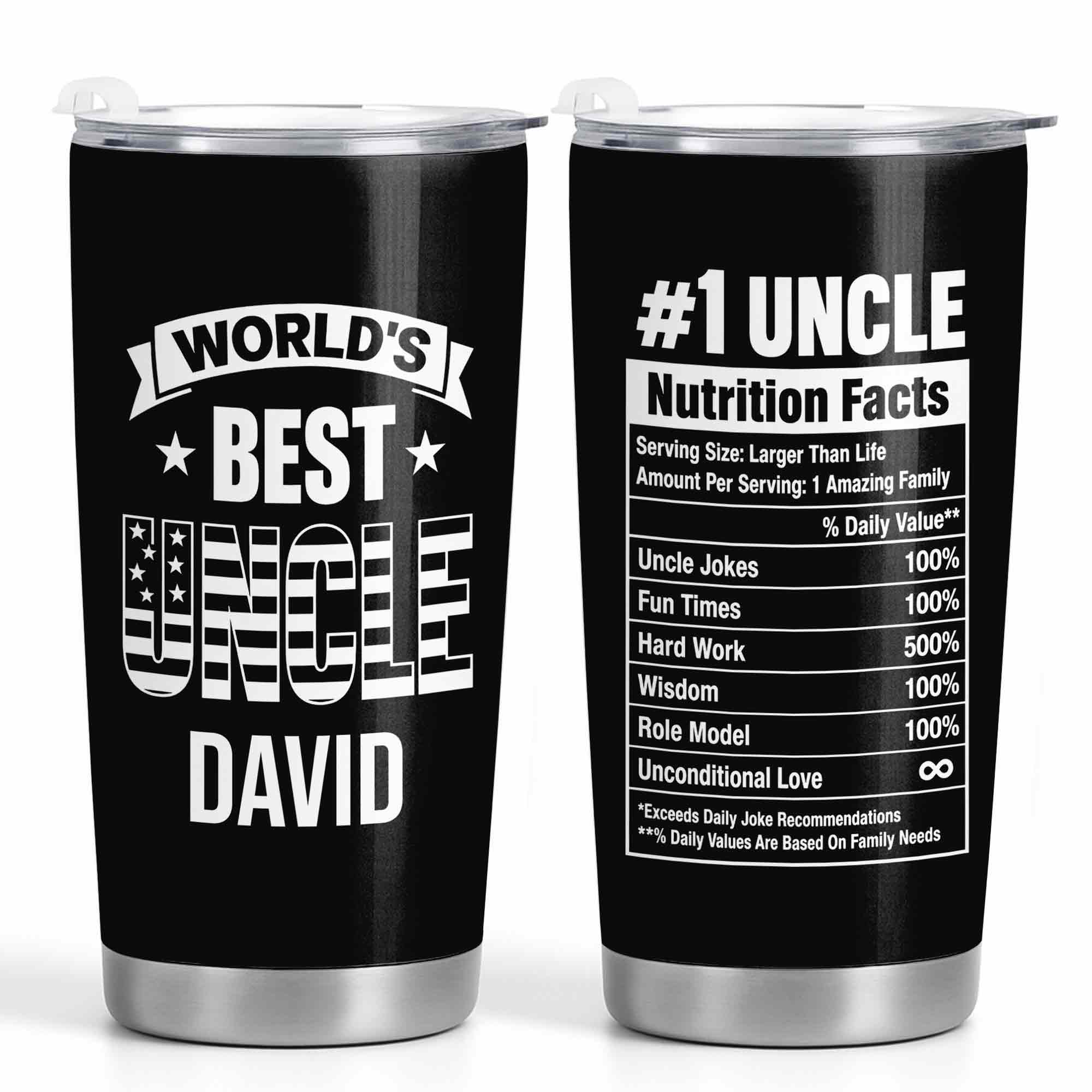 Personalized Stainless Steel Tumbler World's Best Uncle Gift Tumbler GradoCreations
