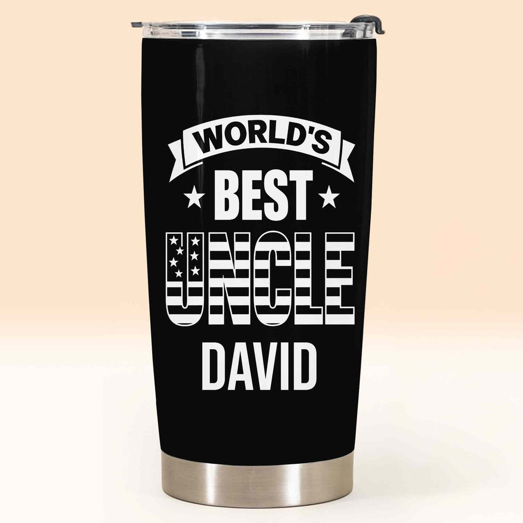 Personalized Stainless Steel Tumbler World's Best Uncle Gift Tumbler GradoCreations