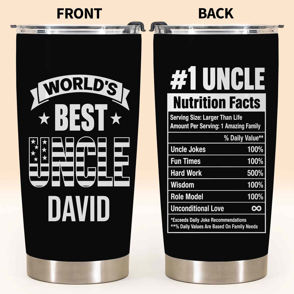 Personalized Stainless Steel Tumbler World's Best Uncle Gift Tumbler GradoCreations