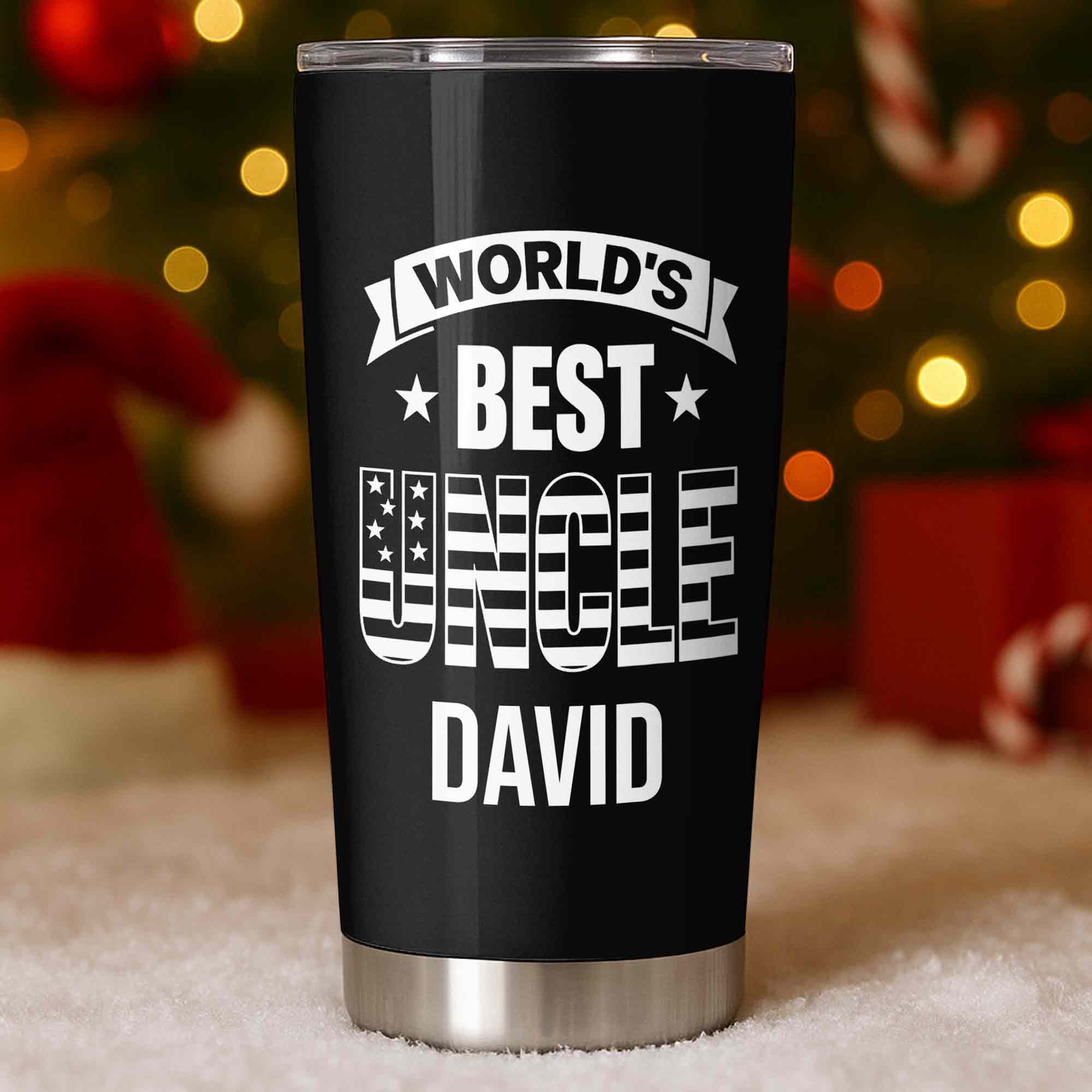 Personalized Stainless Steel Tumbler World's Best Uncle Gift Tumbler GradoCreations
